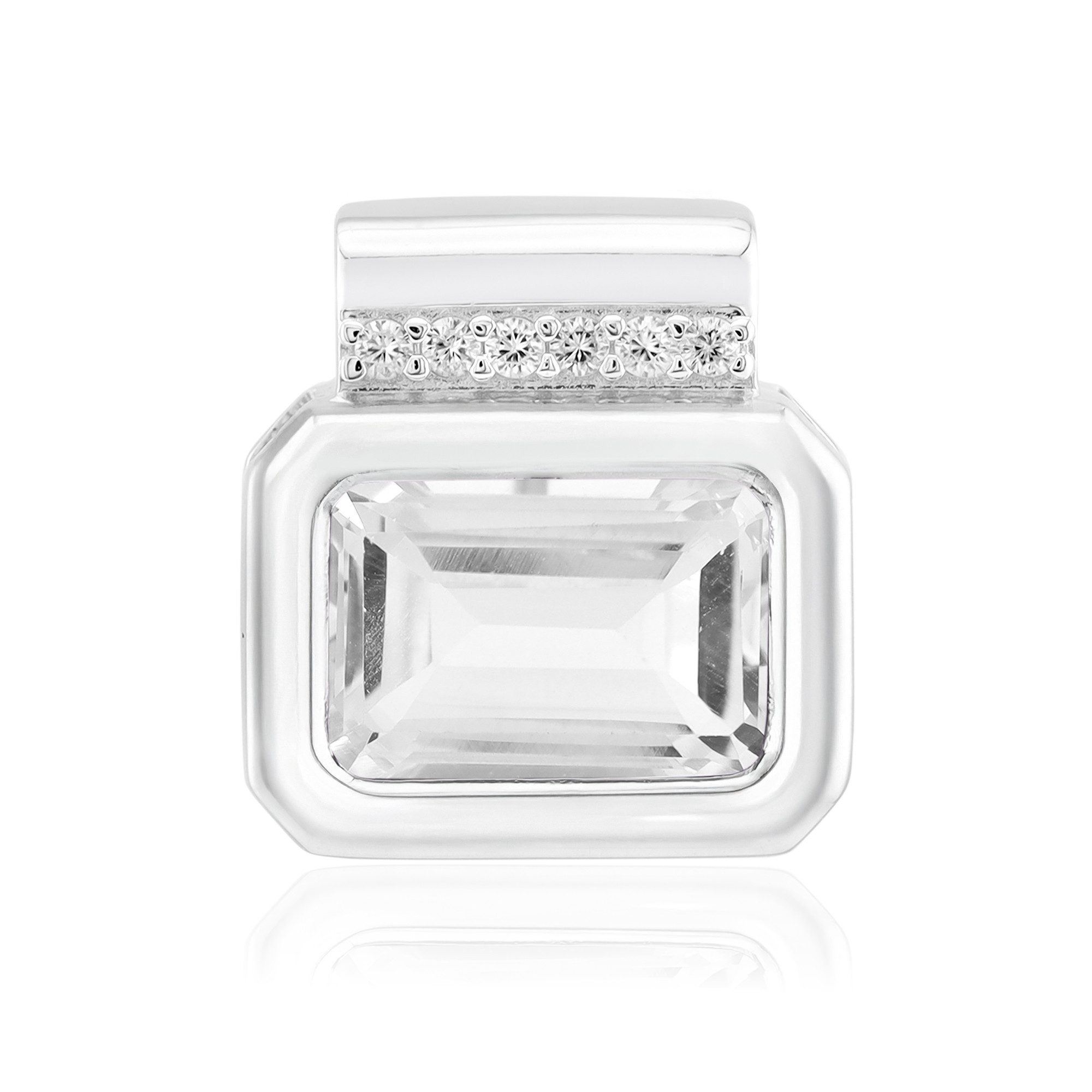 Cavill Kettenanhänger Cavill Silberanhänger 8,85 ct weißer Topas, Zirkone, Sterlingsilber (1-tlg)