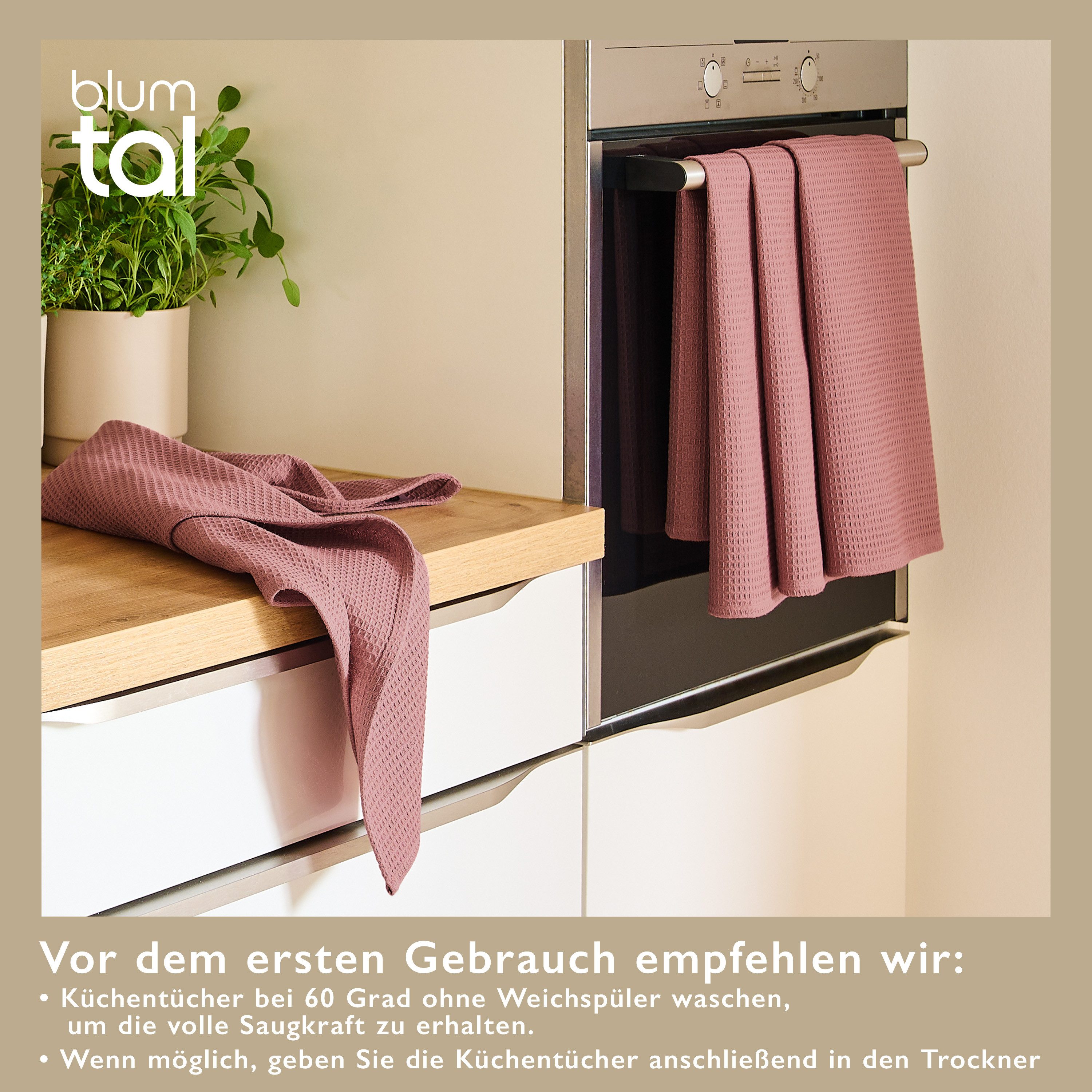 Blumtal Geschirrtuch Set 50x70 oder 30x30 cm, 100% Baumwolle, (4-tlg), Saug günstig online kaufen