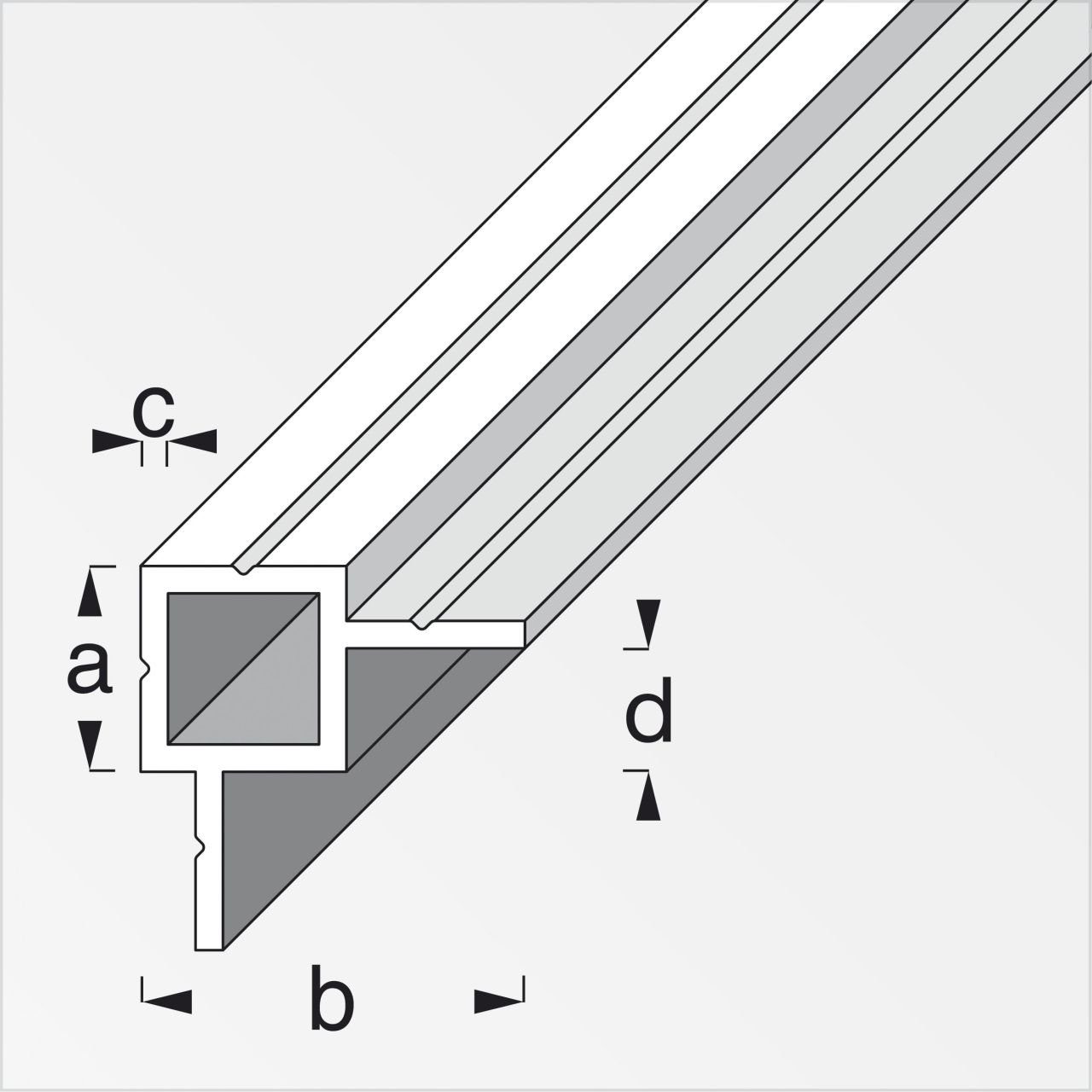 alfer Vierkantstange alfer 1 versetzt 2 23.5 Schenkel Aluminium x m, Quadratrohr