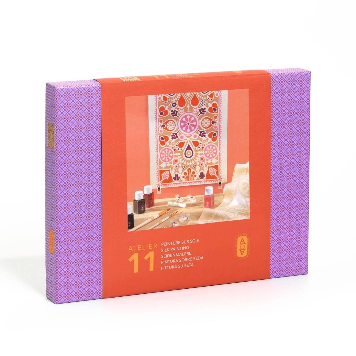 DJECO Kreativset Atelier 10 Seidenmalerei DIY Set mit Schal & Farben Komplettset