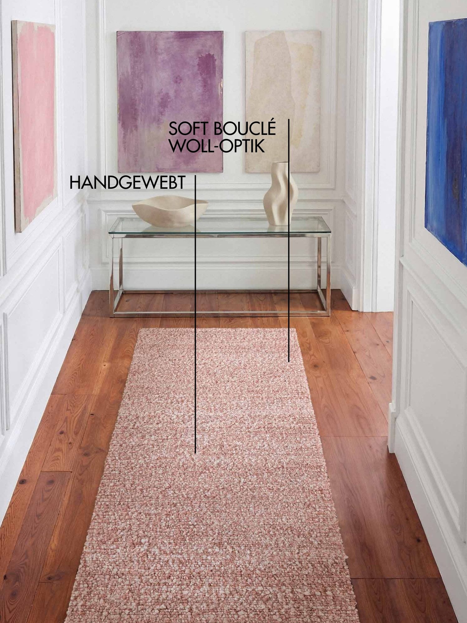 Ted Baker Teppich Soft Bouclé Portobello, auch als Läufer, rechteckig, Höhe: 10 mm, Woll-Optik, Bouclé Meliert, Wohnzimmer, Esszimmer, Schlafzimmer, Flur