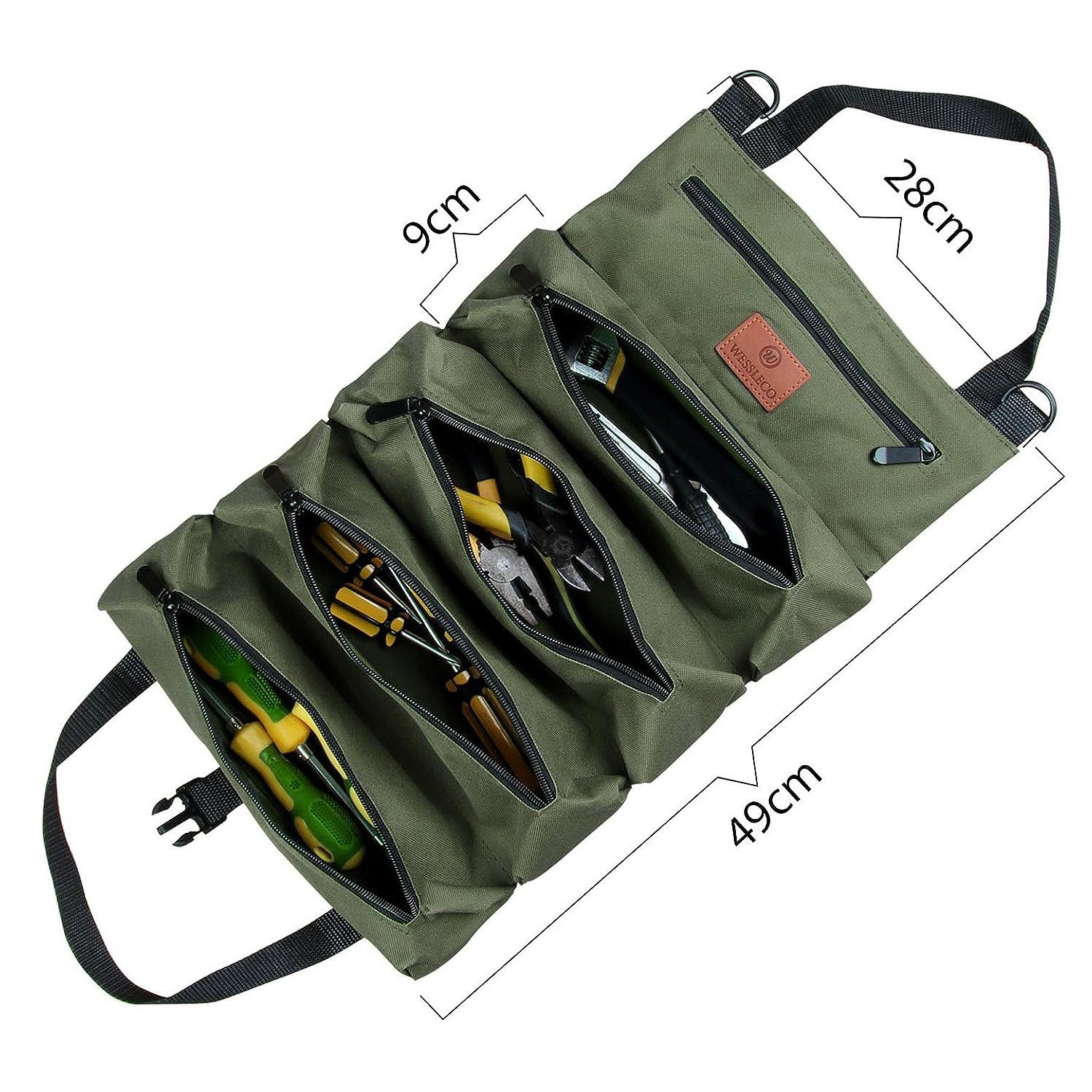 Werkzeugtasche Reißverschlusstaschen 5 Werkzeugtasche NUODWELL mit Canvas Werkzeug Rolltasche,