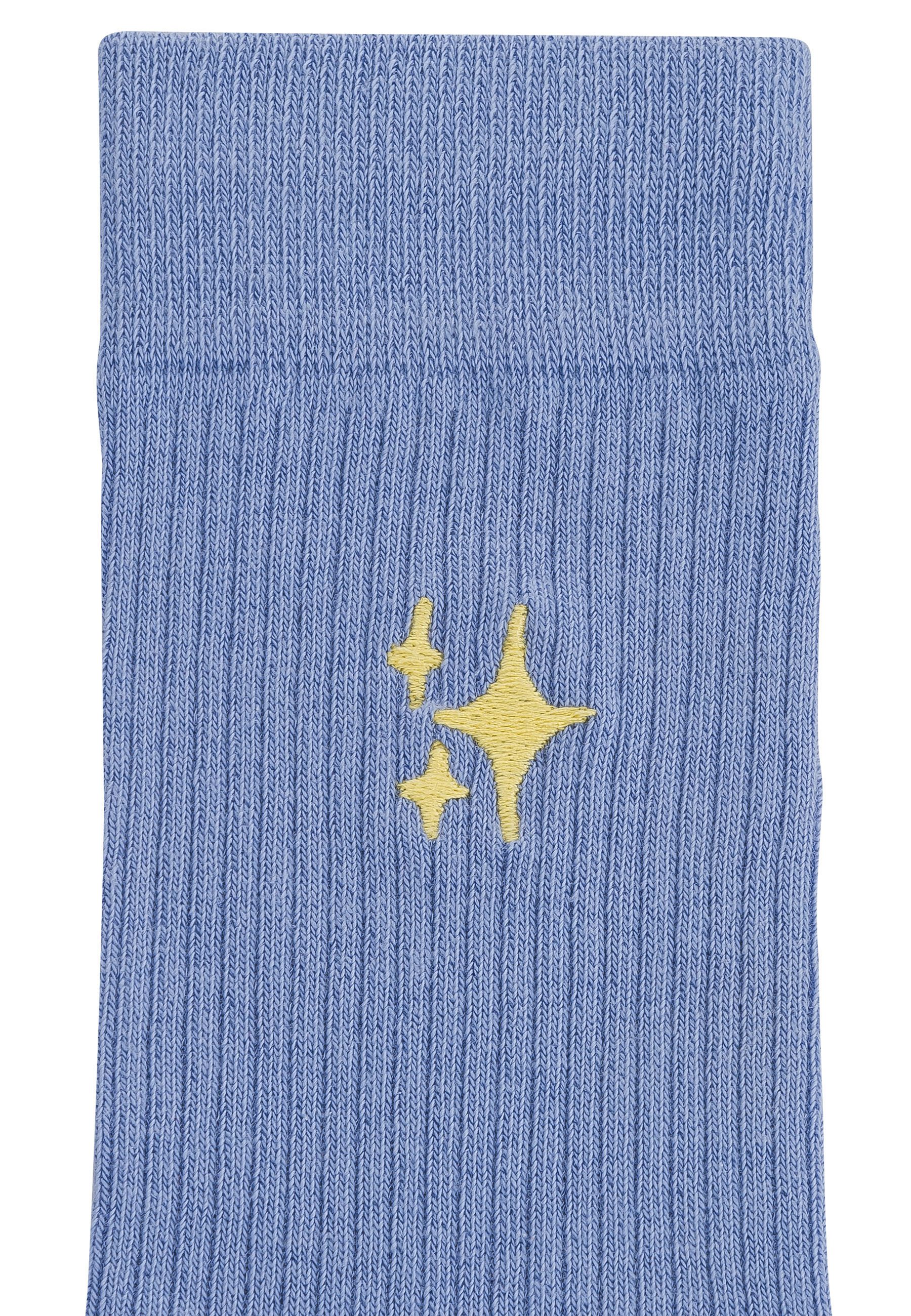 MELA Socken Unisex Gerippte Socken Stickerei günstig online kaufen