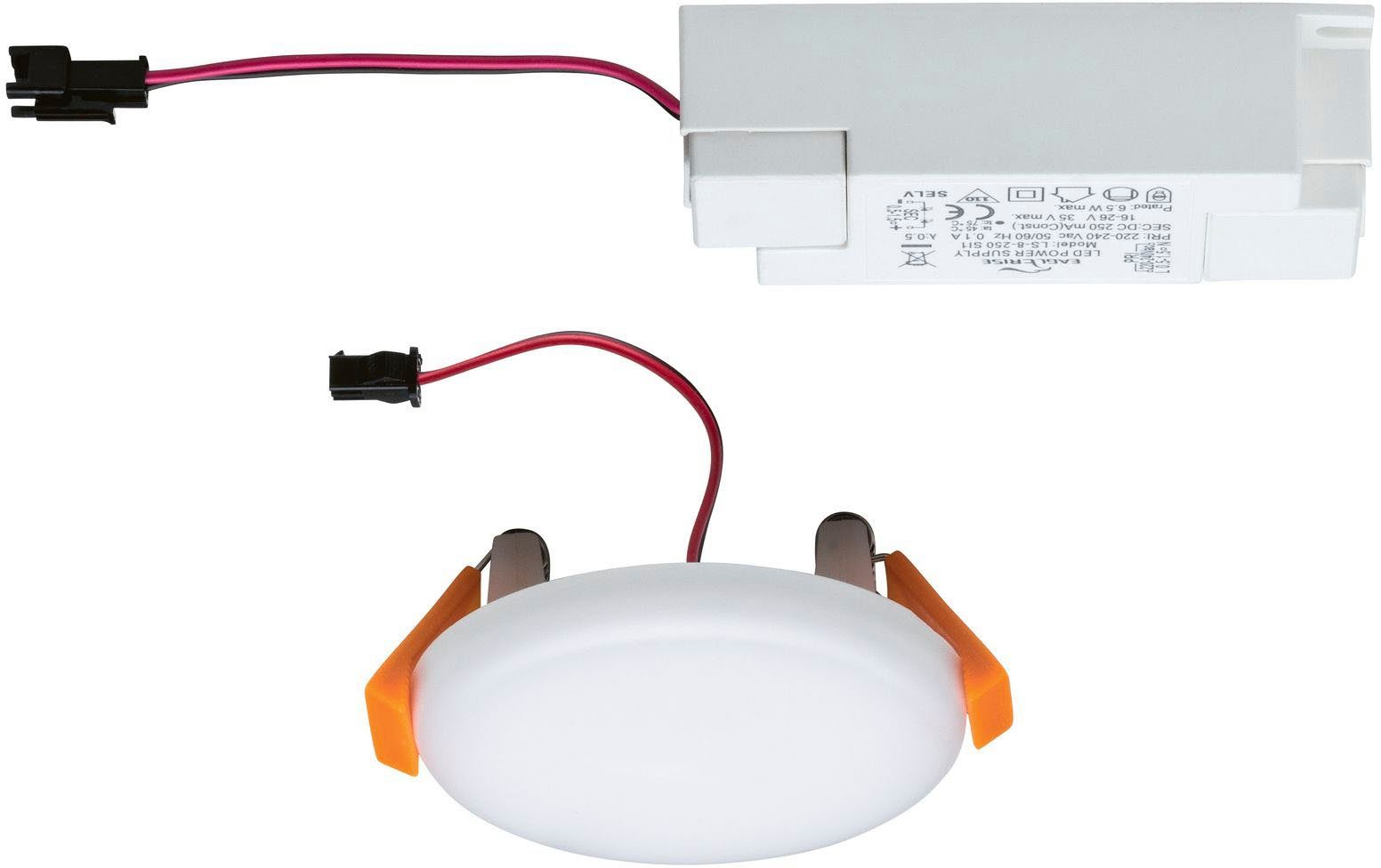 Paulmann LED Einbauleuchte LED Einbaupanel Veluna VariFit IP44 rund, 3.000K Satin, LED fest integriert, Warmweiß, LED Einbaupanel Veluna VariFit IP44 rund, 3.000K Satin