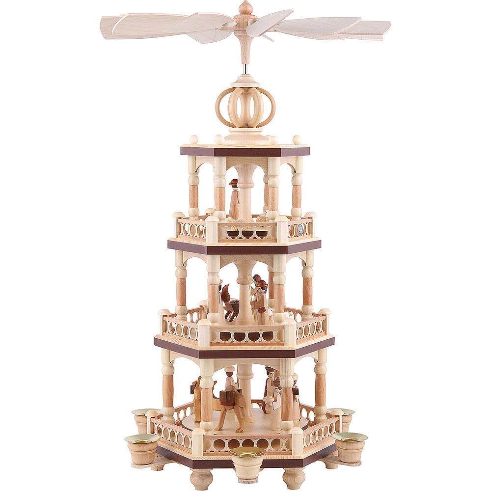 Müller Kleinkunst GmbH Seiffen Weihnachtspyramide 3-stöckige Pyramide Heilige Geschichte (51cm) von Müller Kleinkunst