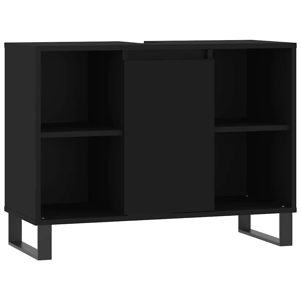 furnicato Badezimmerspiegelschrank Badschrank Schwarz 80x33x60 cm Holzwerks günstig online kaufen