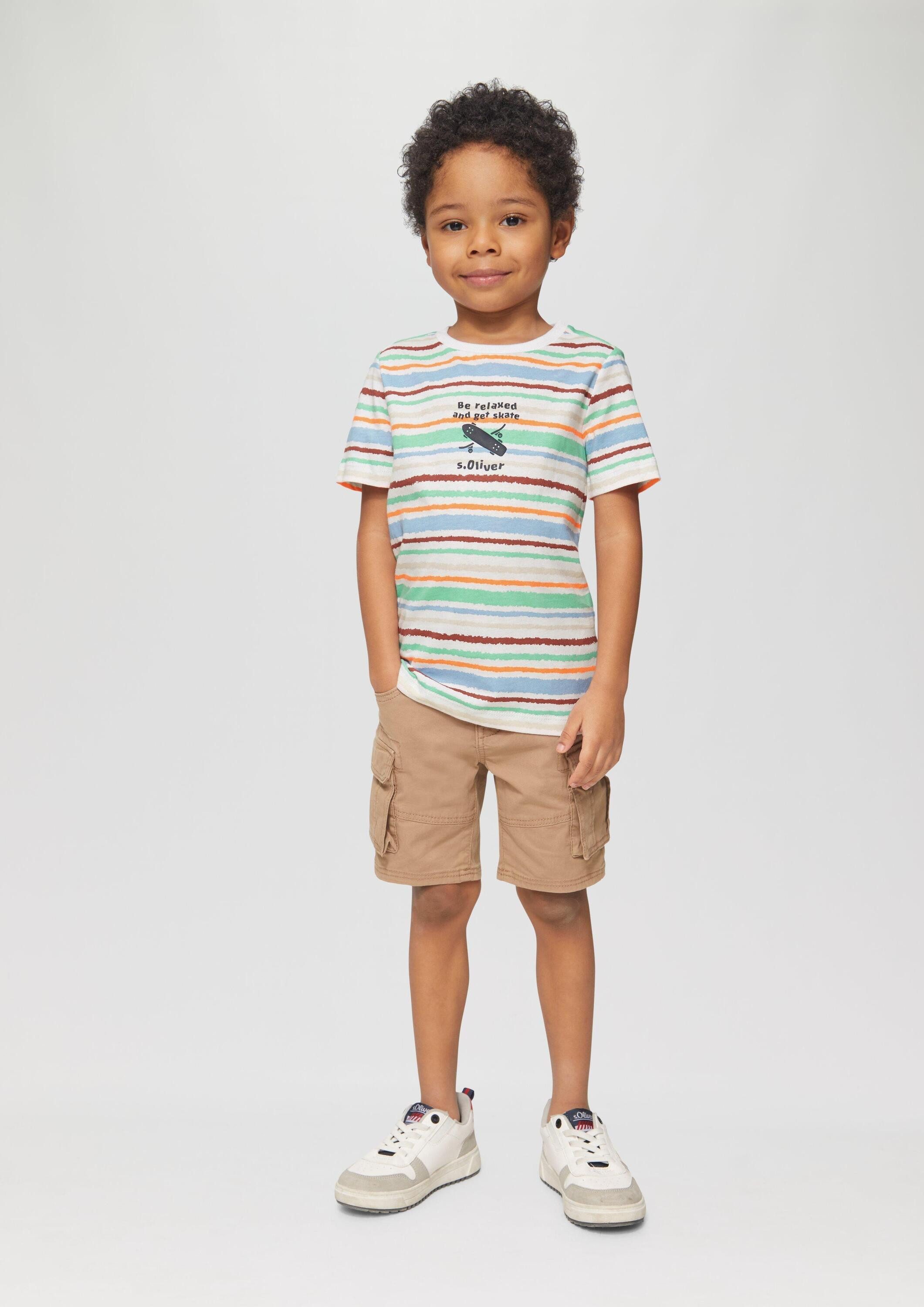s.Oliver Kurzarmshirt T-Shirt T-Shirt mit All-over-Print