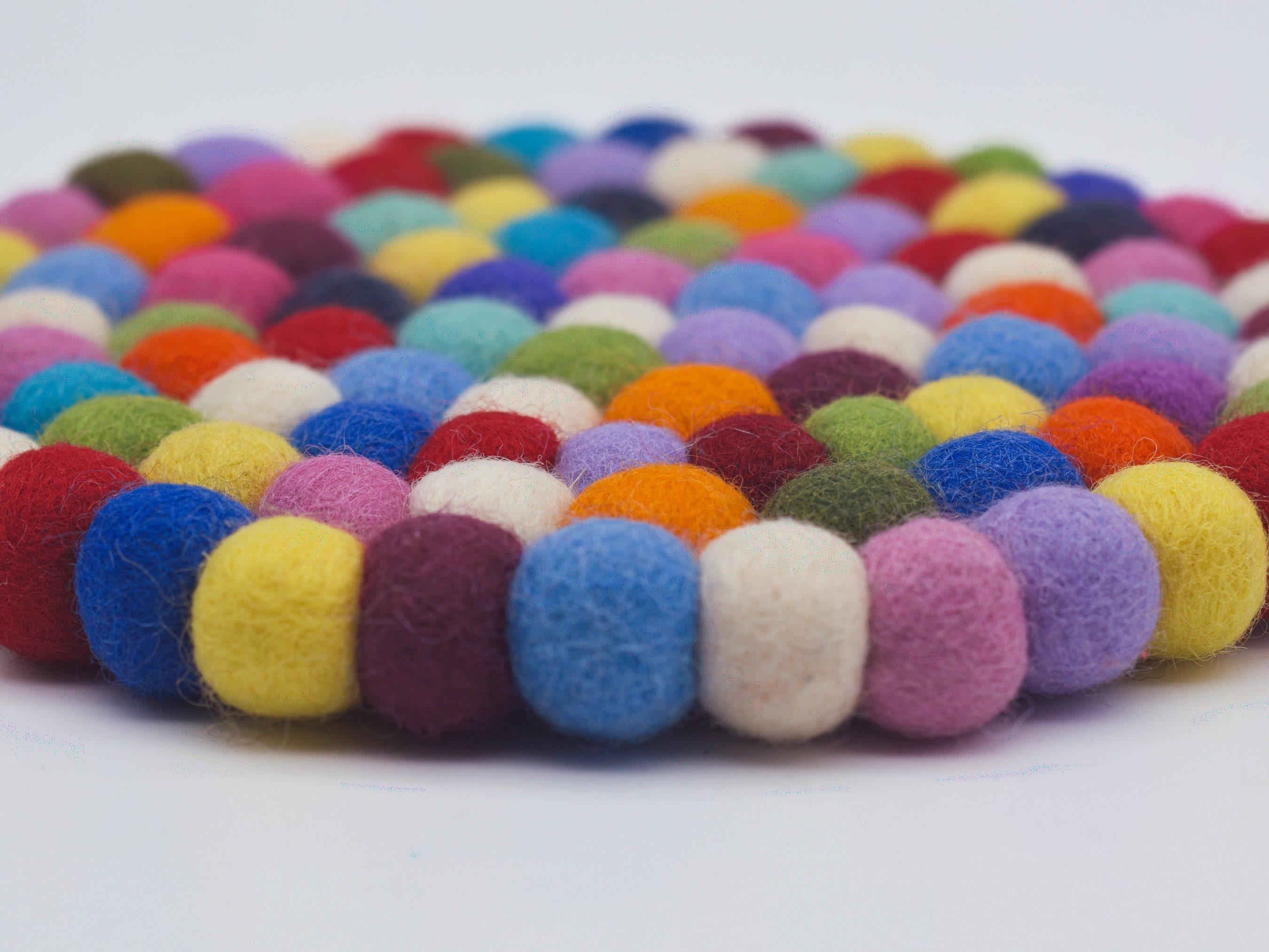 Aurelie Topfuntersetzer Bunter Filzuntersetzer, Filzkugeluntersetzer, rund, Zubehör für Blumentöpfe, Töpfe, Pfannen, Becher, In verschiedenen Größen erhältlich