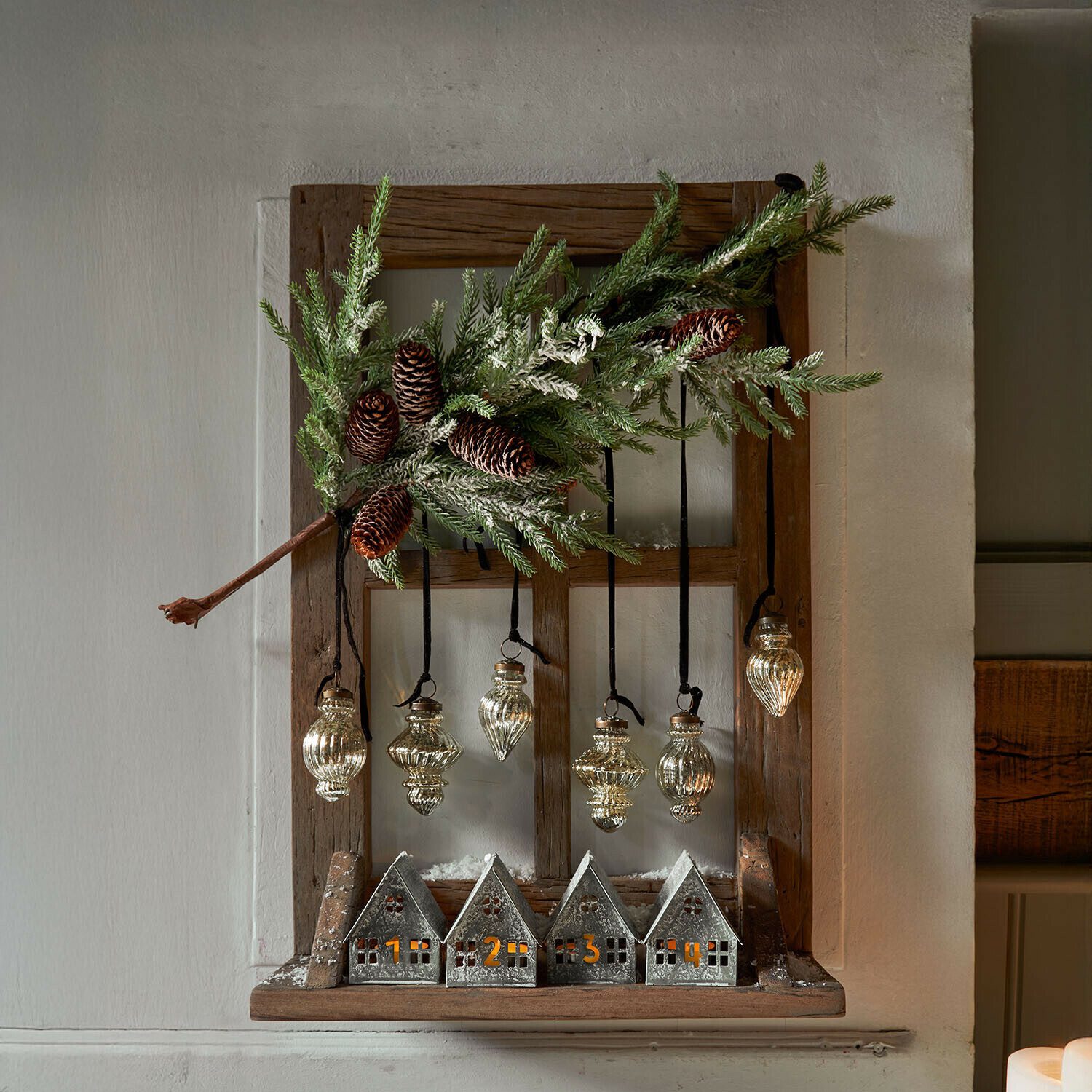 Mirabeau Weihnachtsfigur Deko-Zweig Calivon grün/braun (kein Set, kein Set)