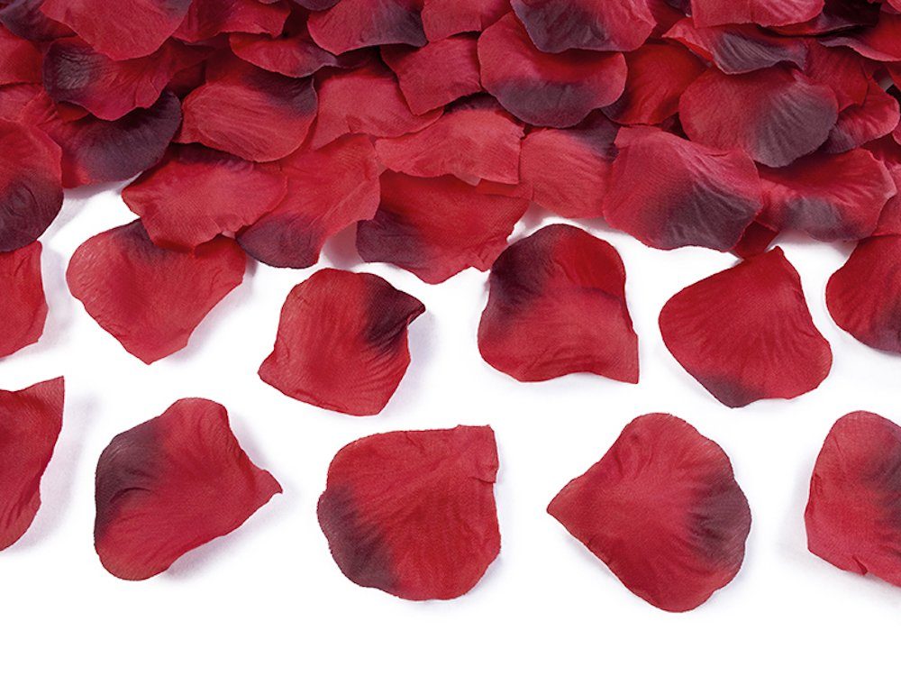 partydeco Konfetti Rosenblätter Textil, 100 Stück Rot Farbverlauf