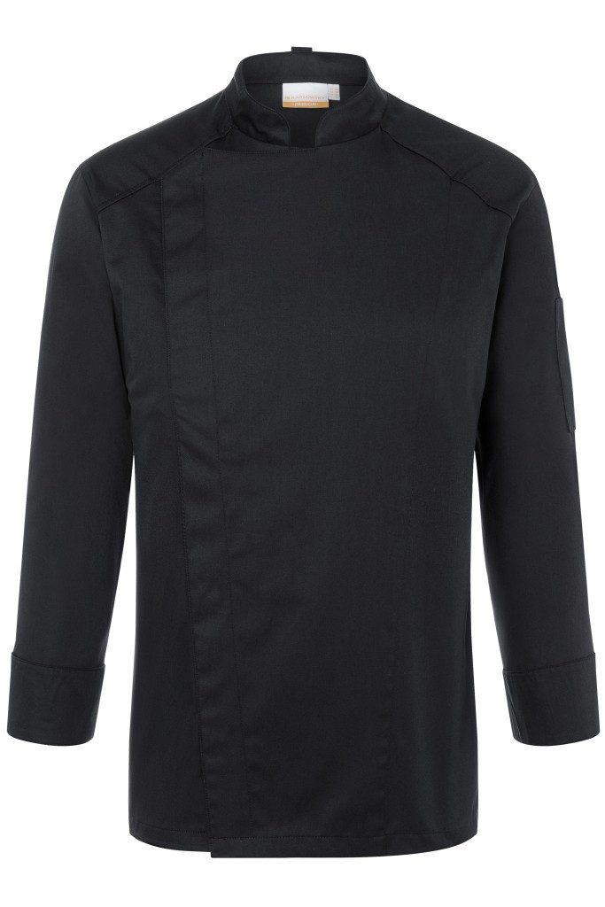 Kochjacke KARLOWSKY Herren Kochjacke NOAH Druckknöpfe Modern-Fit Schwarz