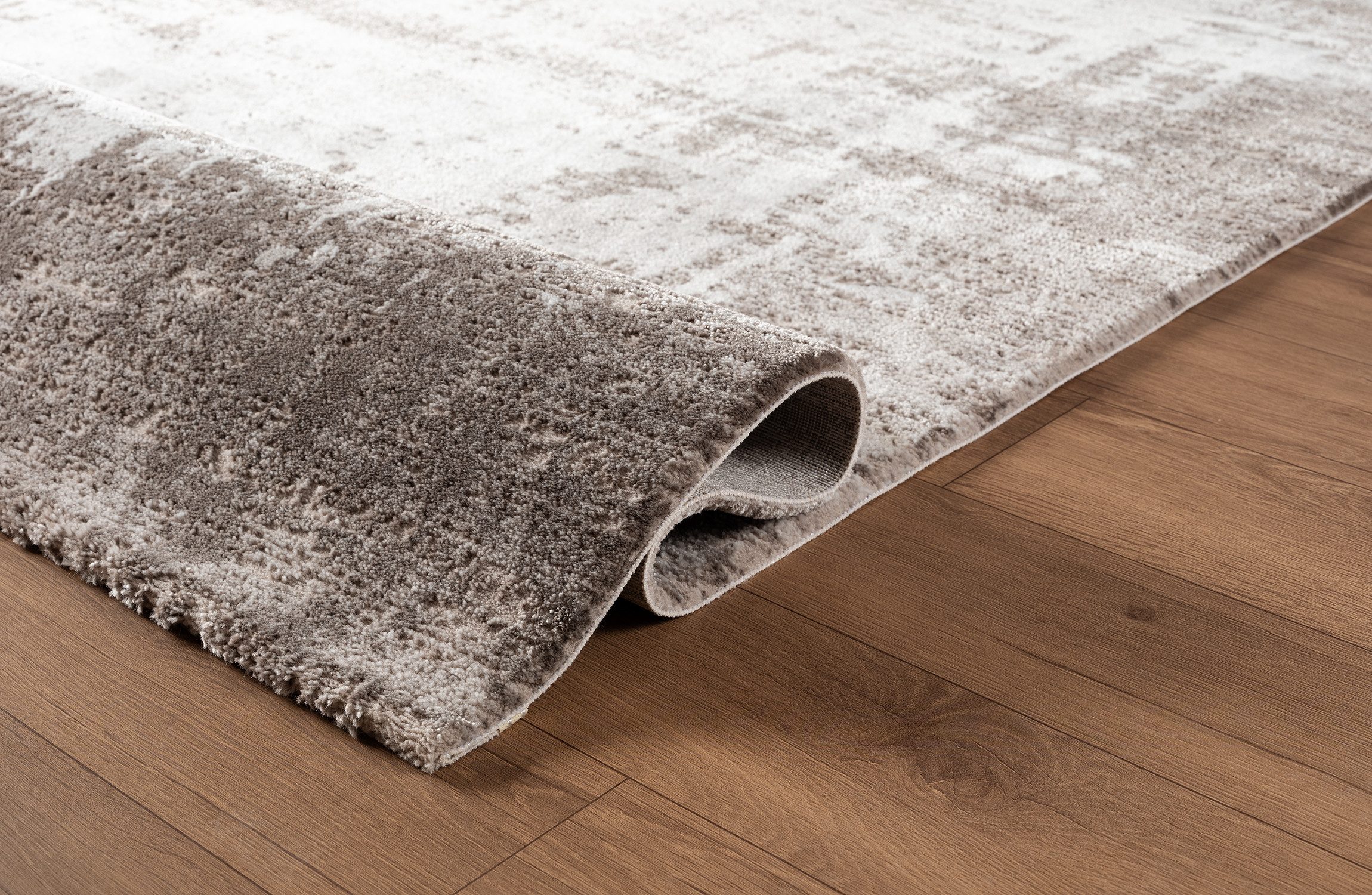 Carpetilla Designteppich Designer Wohnzimmer Teppich abstrakte Musterung modern Beige-Vizon, Rechteckig, Höhe: 12 mm, Wohnzimmer