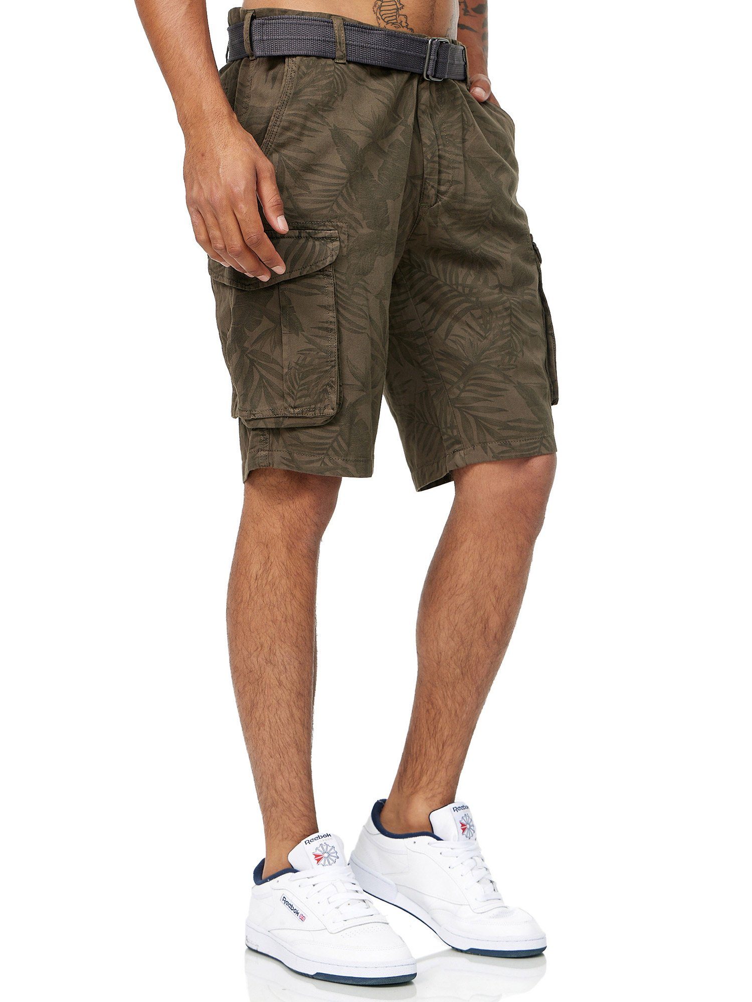 abnehmbarem Gürtel A201 khaki Shorts inkl. Cargo Cargoshorts Tazzio