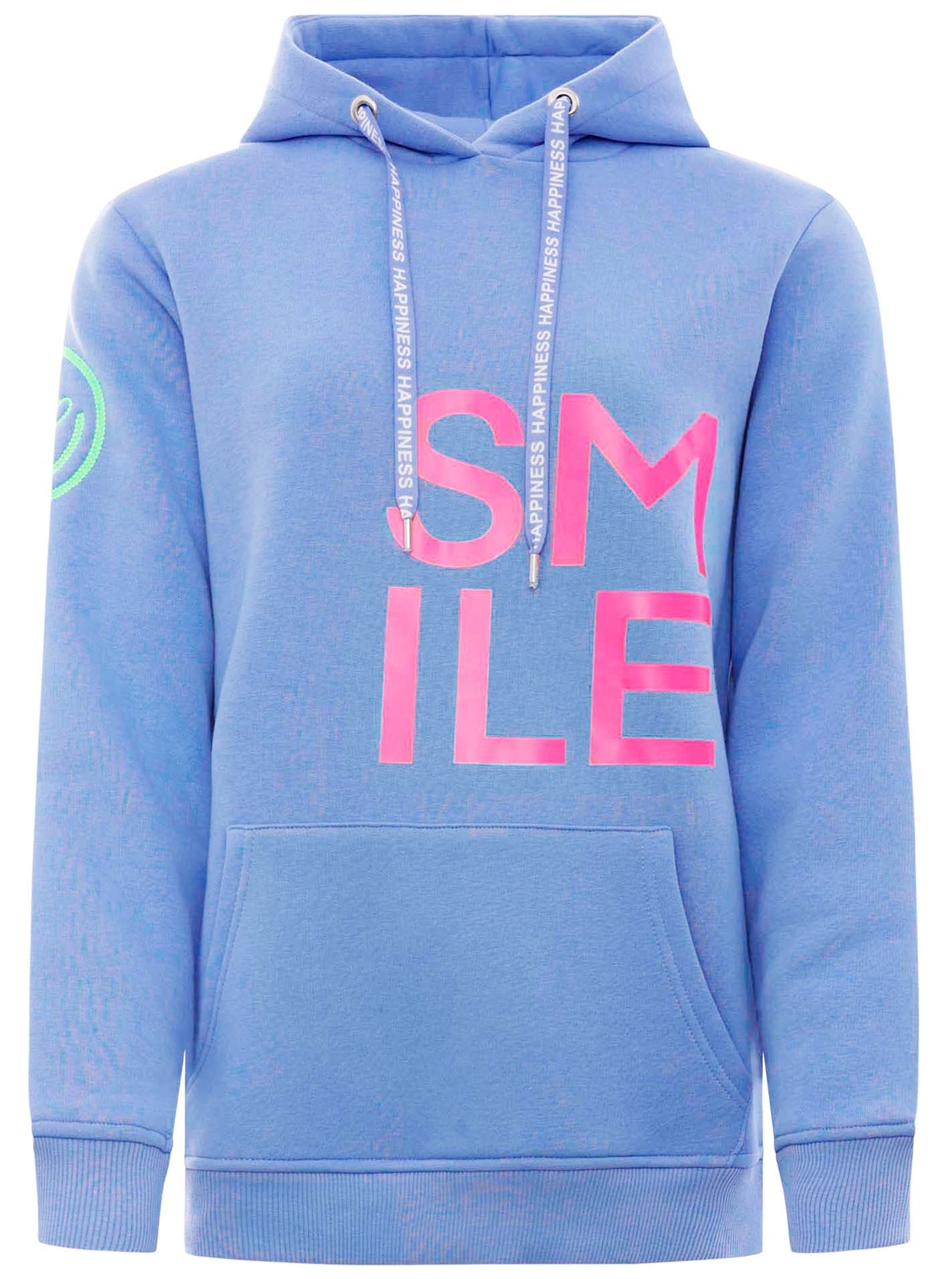 Zwillingsherz Hoodie "Alissa" Langarm, Kapuze, Neon-Details, Kordelzug, Fro günstig online kaufen