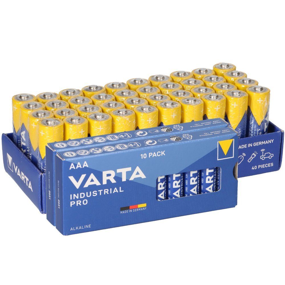 60x Varta Batterie Industrial 40x AA LR06 + 20x AAA LR3 Mignon Micro Batterie