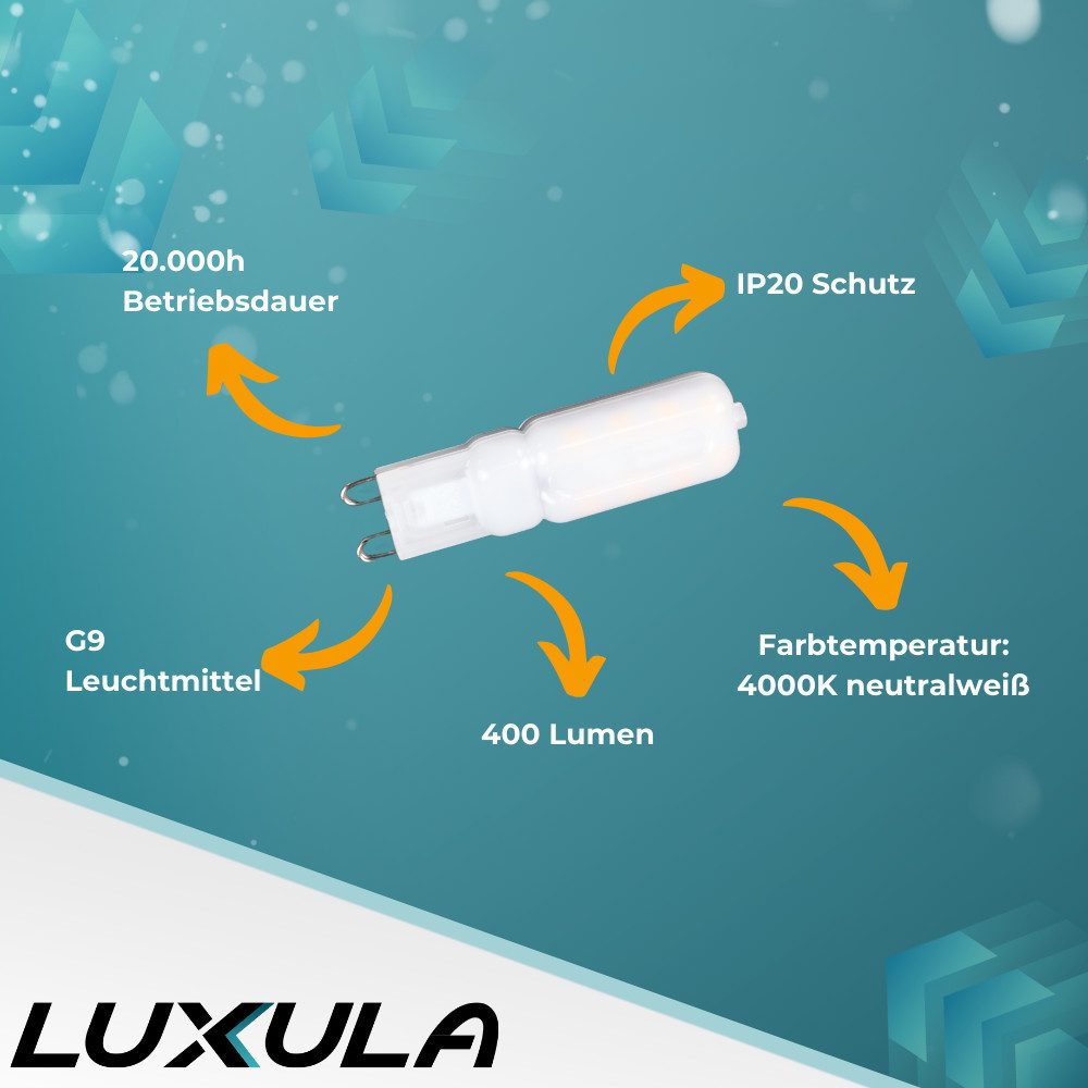 LUXULA LED-Leuchtmittel LUXULA LED-Leuchtmittel G9 4 W 4000 K Neutralweiß, G9, Neutralweiß