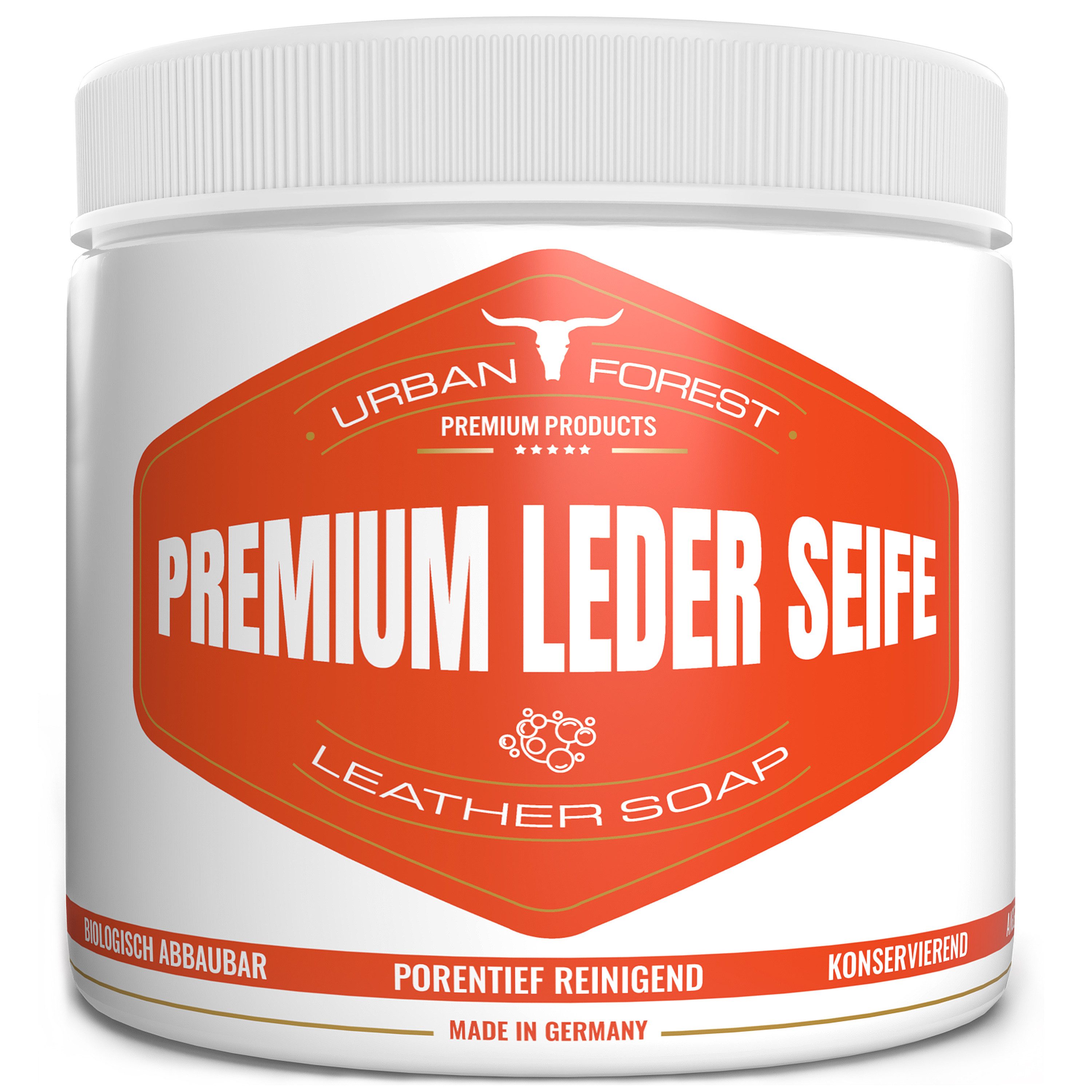 URBAN FOREST Lederseife, Lederreiniger, Lederreinigung für Glattleder Lederreiniger (1-St. Lederreiniger, Lederseife, Lederreinigung, Ledermöbel, Ledersofa)