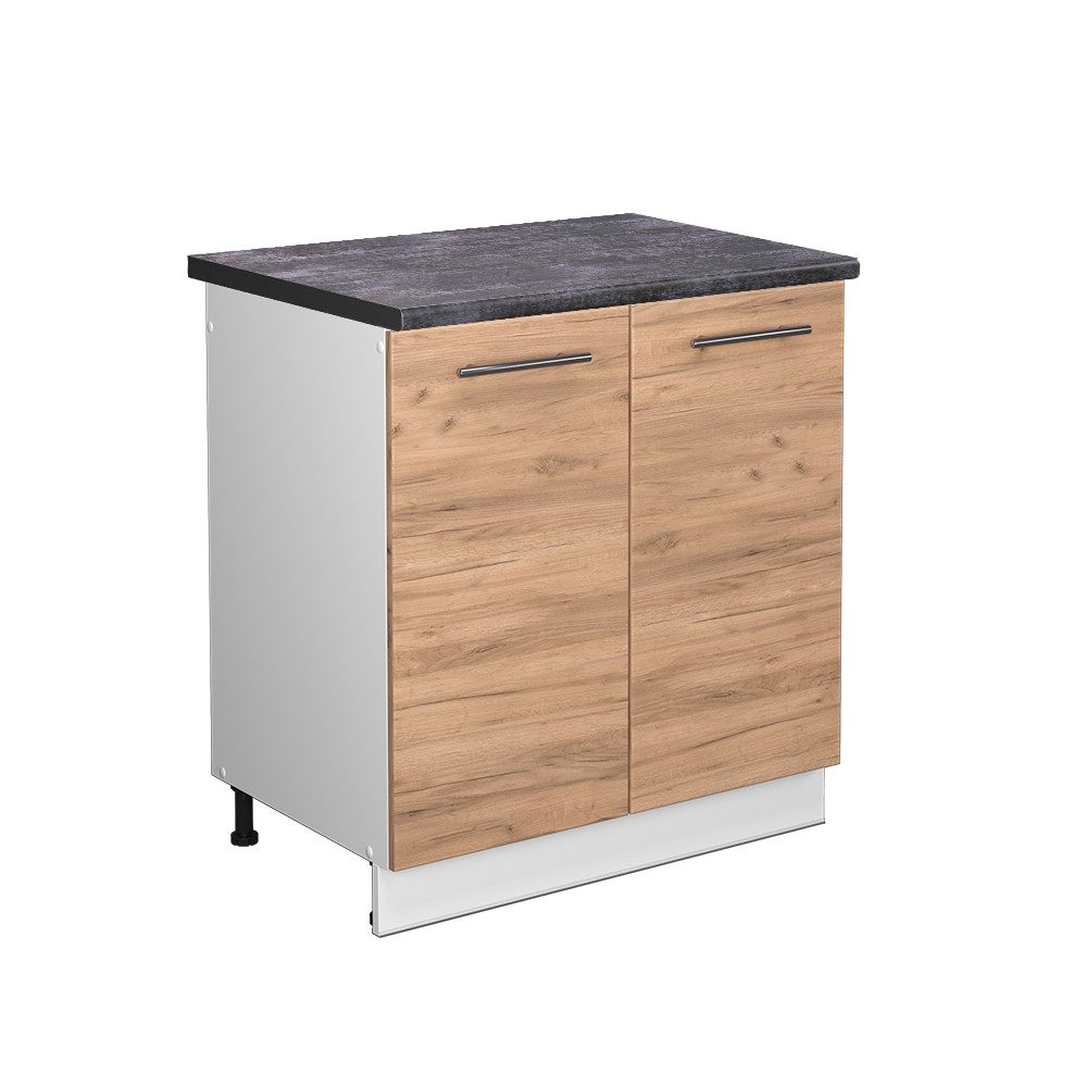Vicco Spülenunterschrank Fame-Line Goldkraft Eiche/Weiß 80 cm AP Anthrazit günstig online kaufen
