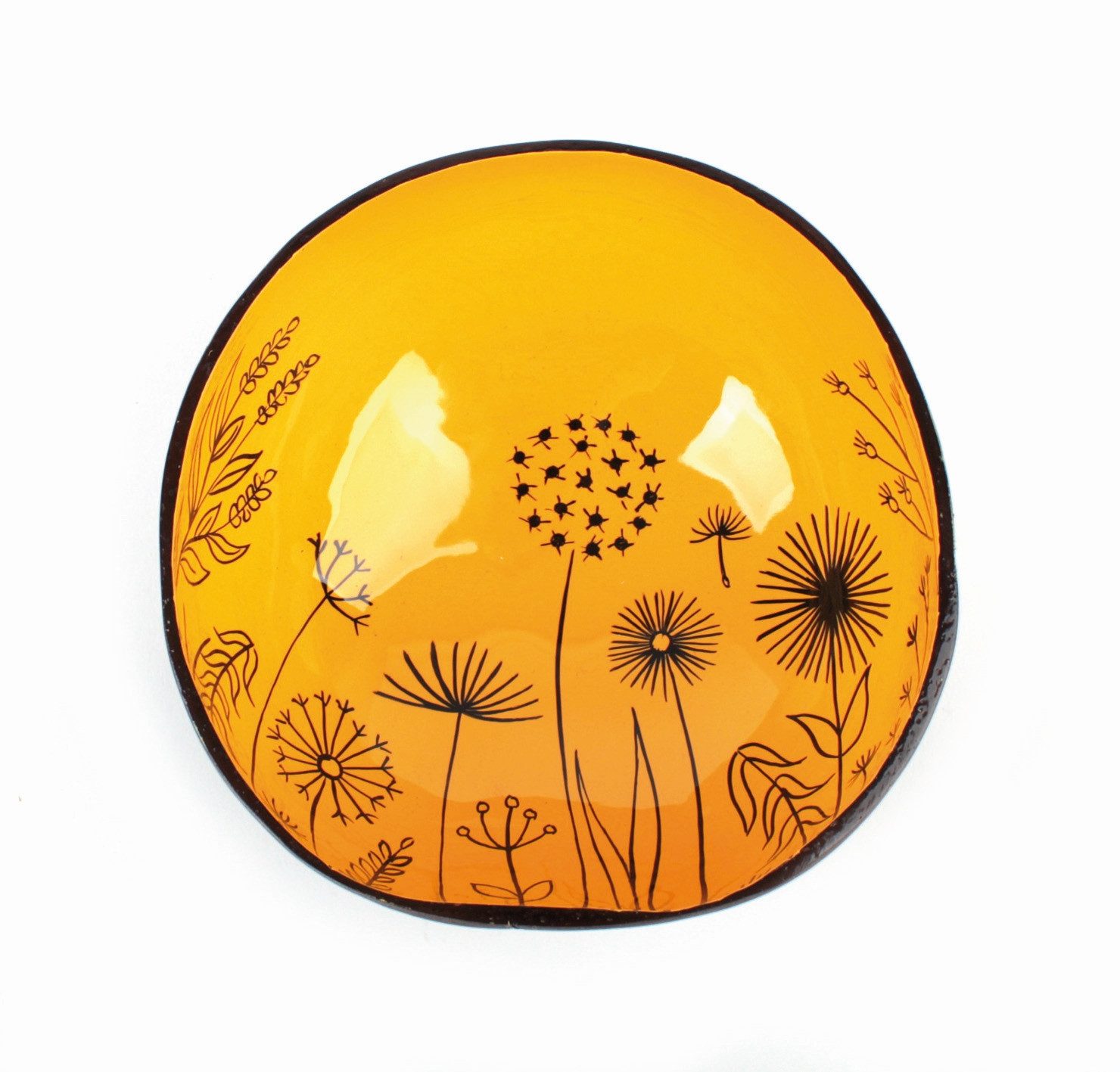 El Puente Schale Kokosnuss-Schale "Blumenfreude", Handmade, Kokos, Handmade