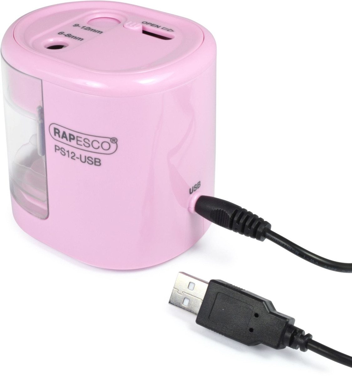 RAPESCO Anspitzer Anpitzer PS12-USB elektrisch rosa