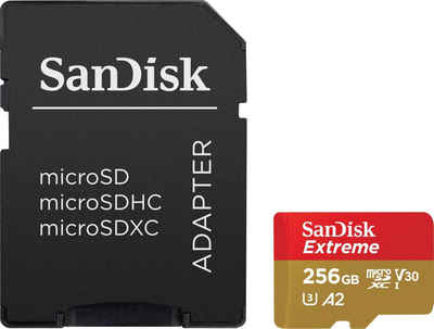Sandisk »Extreme® microSDXC™-UHS-I-Karte« Speicherkarte (256 GB, Video Speed Class 30 (V30)/UHS Speed Class 3 (U3), 190 MB/s Lesegeschwindigkeit)