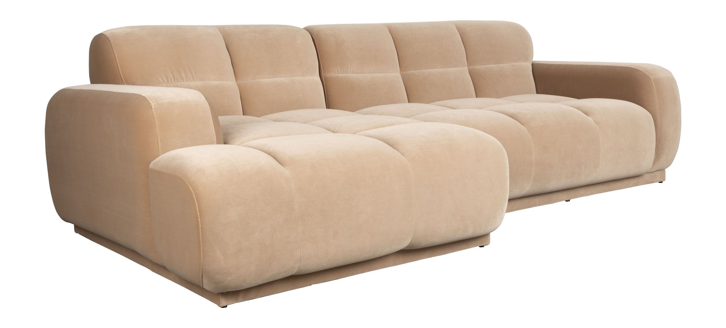 Zuiver Sofa Sofa Hazel mit Chaise Longue in Beige, Gestell aus Eukalyptusholz