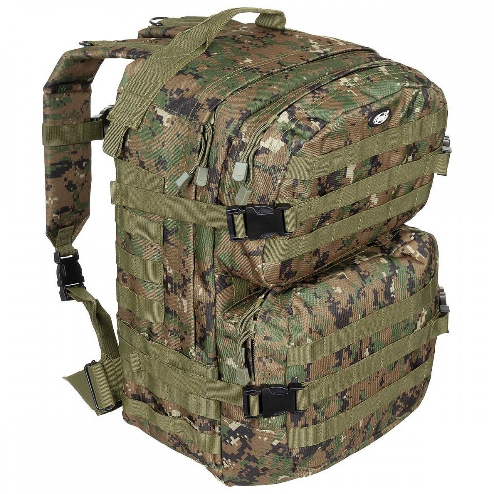 MFHHighDefence Rucksack US Rucksack, Assault II, digital woodland (Packung)