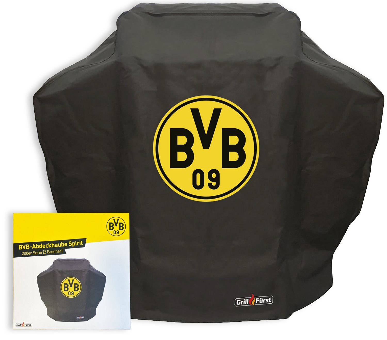 Grillabdeckhaube Grillfürst Abdeckhaube / Schutzhülle 133 x 72 x 109 cm Weber Spirit 200 er Serie - Borussia Dortmund Edition