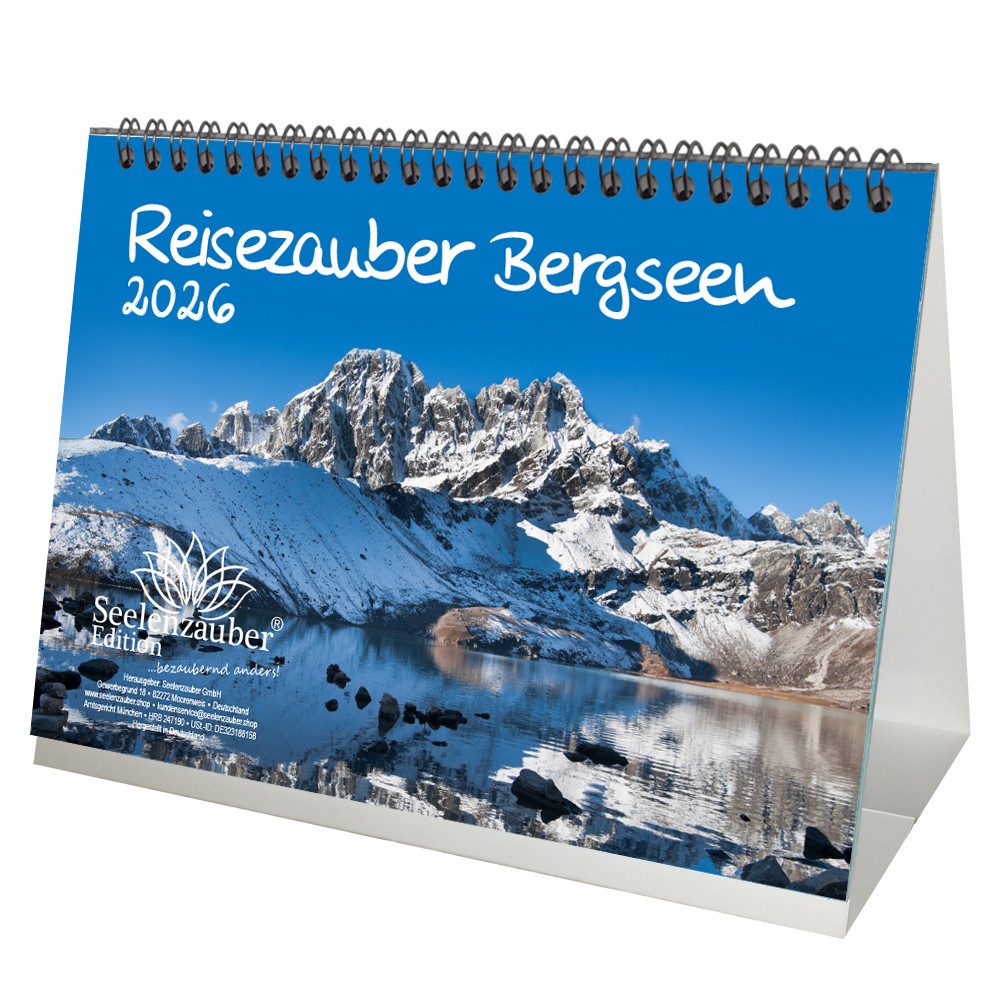 Seelenzauber Tischkalender Reisezauber Bergseen DIN A5 Tischkalender für 2026 Bergseen Gipfel