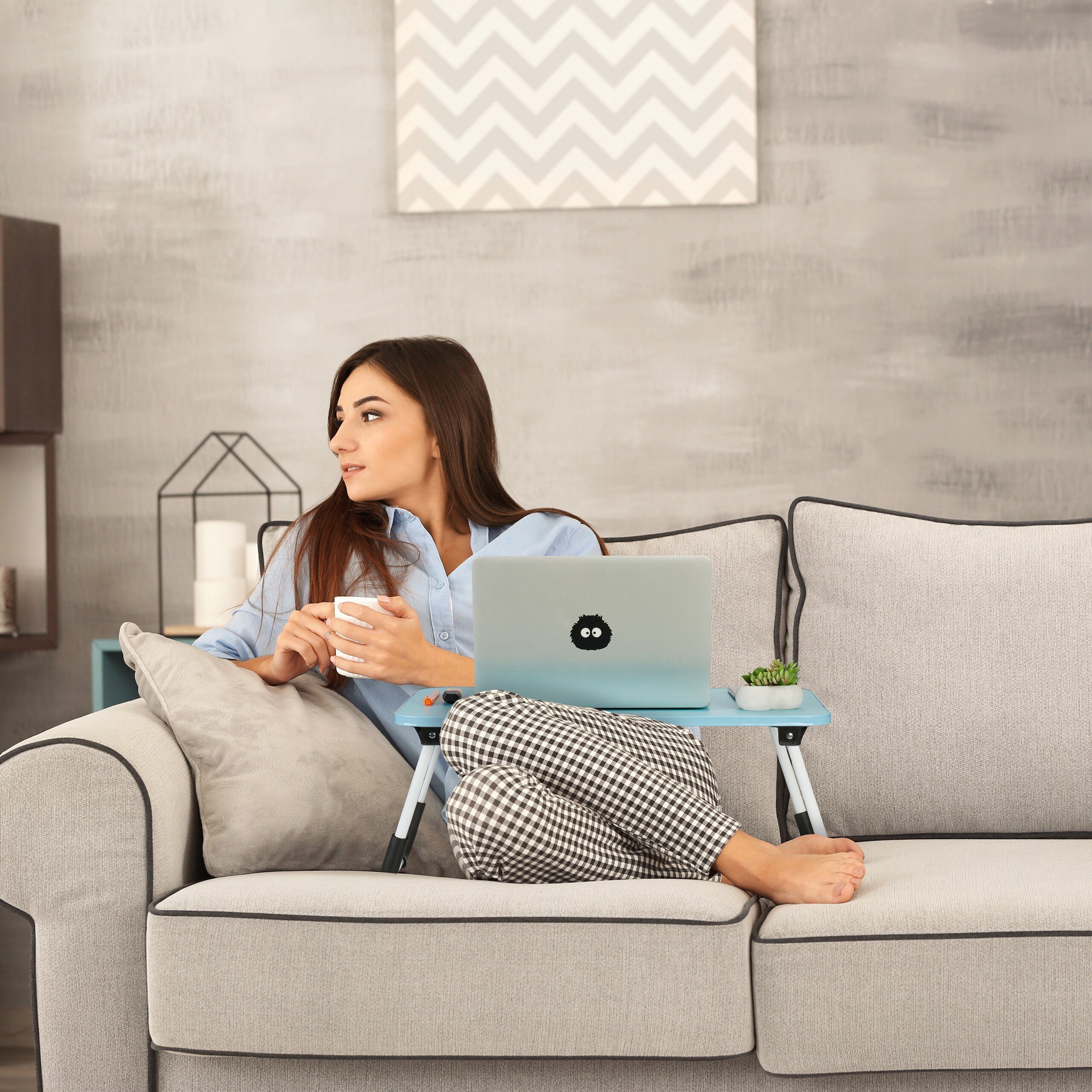 relaxdays Laptoptisch Hellblauer Laptoptisch