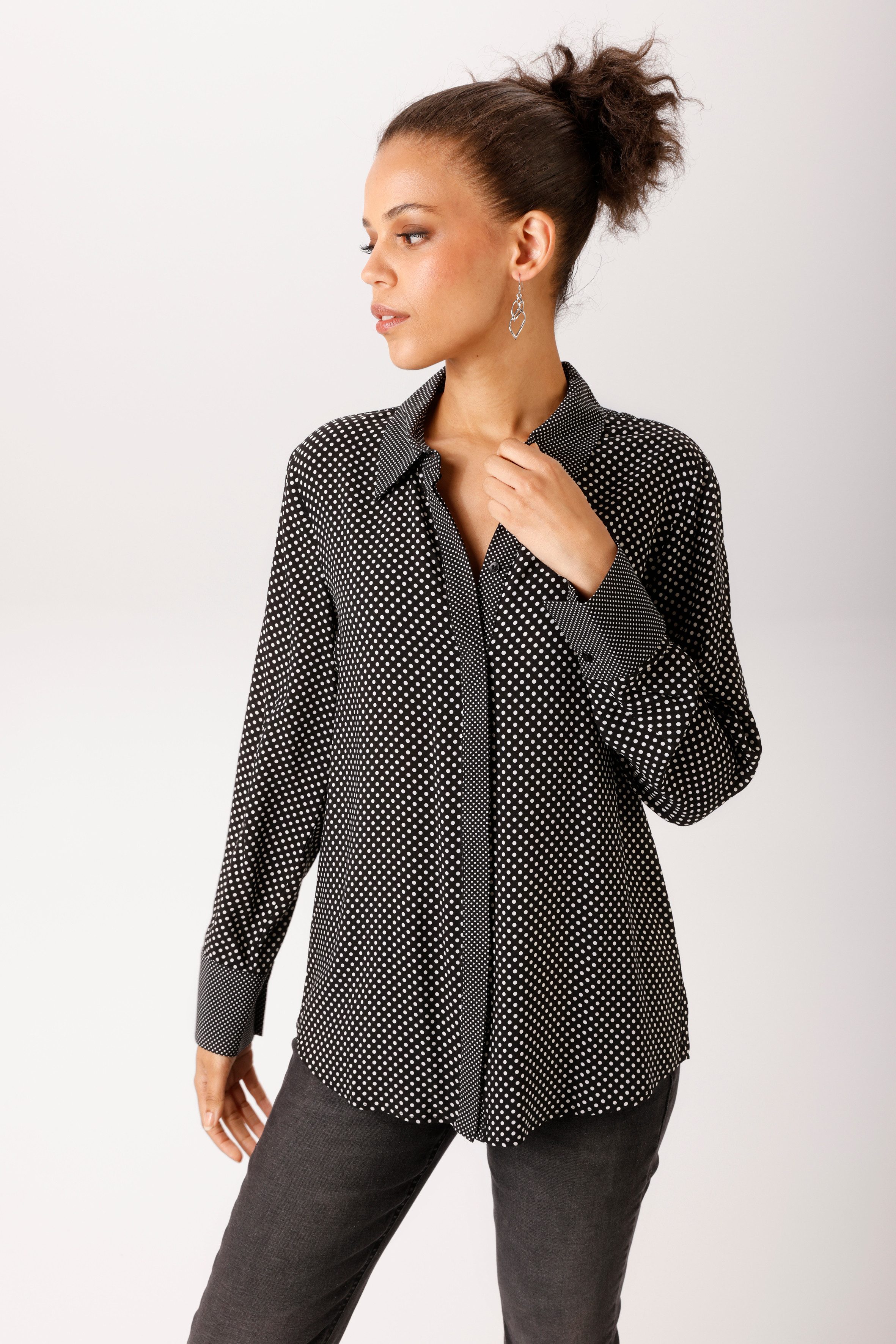 Aniston CASUAL Hemdbluse mit kleinen und winzigen Punkten bedruckt - NEUE KOLLEKTION