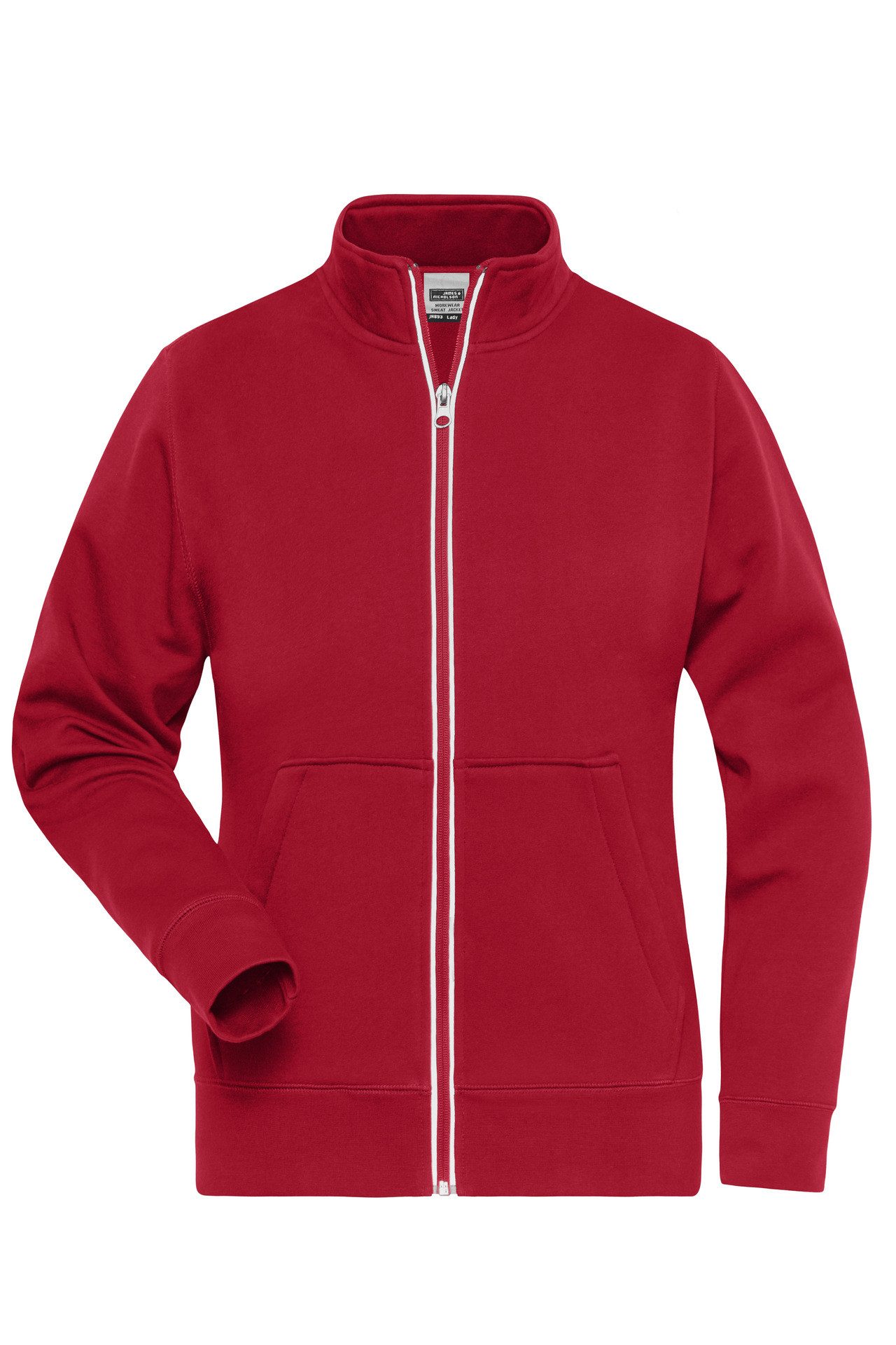 James & Nicholson Sweatjacke Leicht taillierte Damen Doppeljacke im Materialmix JN1809 Innen warmer Fleece, außen angenehmer Baumwoll-Jersey