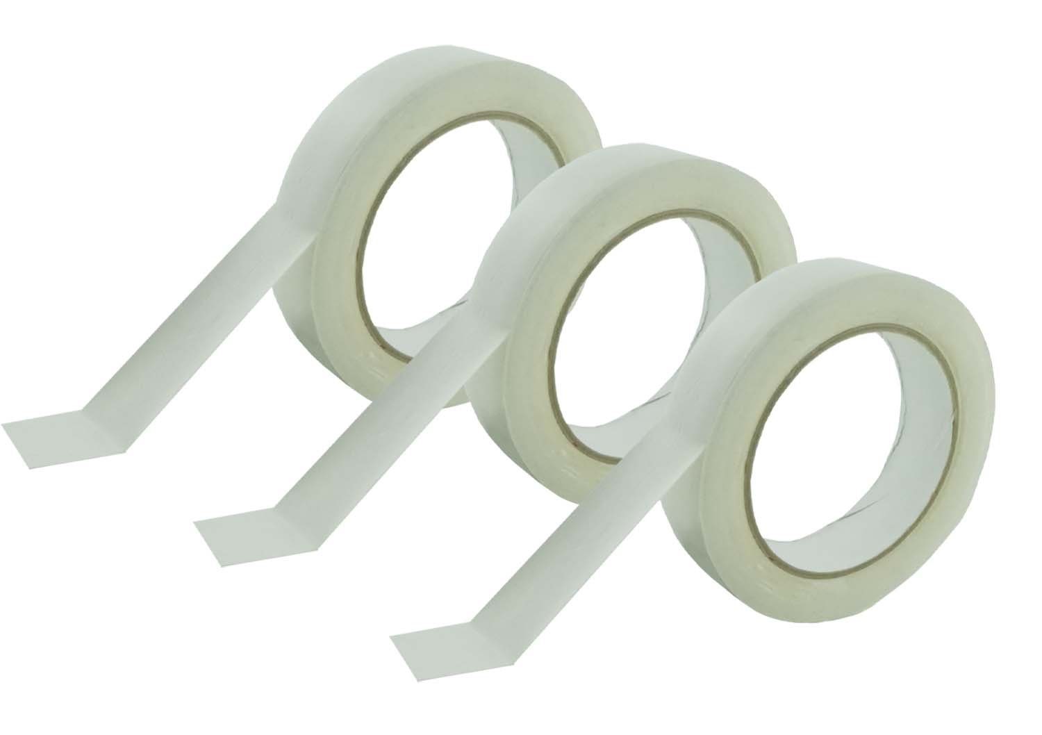 varivendo Klebepad 3x UV-PVC-Band glatt weiß 25mm x 33m (Rollen, 3-St., UV-PVC-Band) PVC-Klebeband Schutzband PVC-Schutzband Putzerband Gipserband