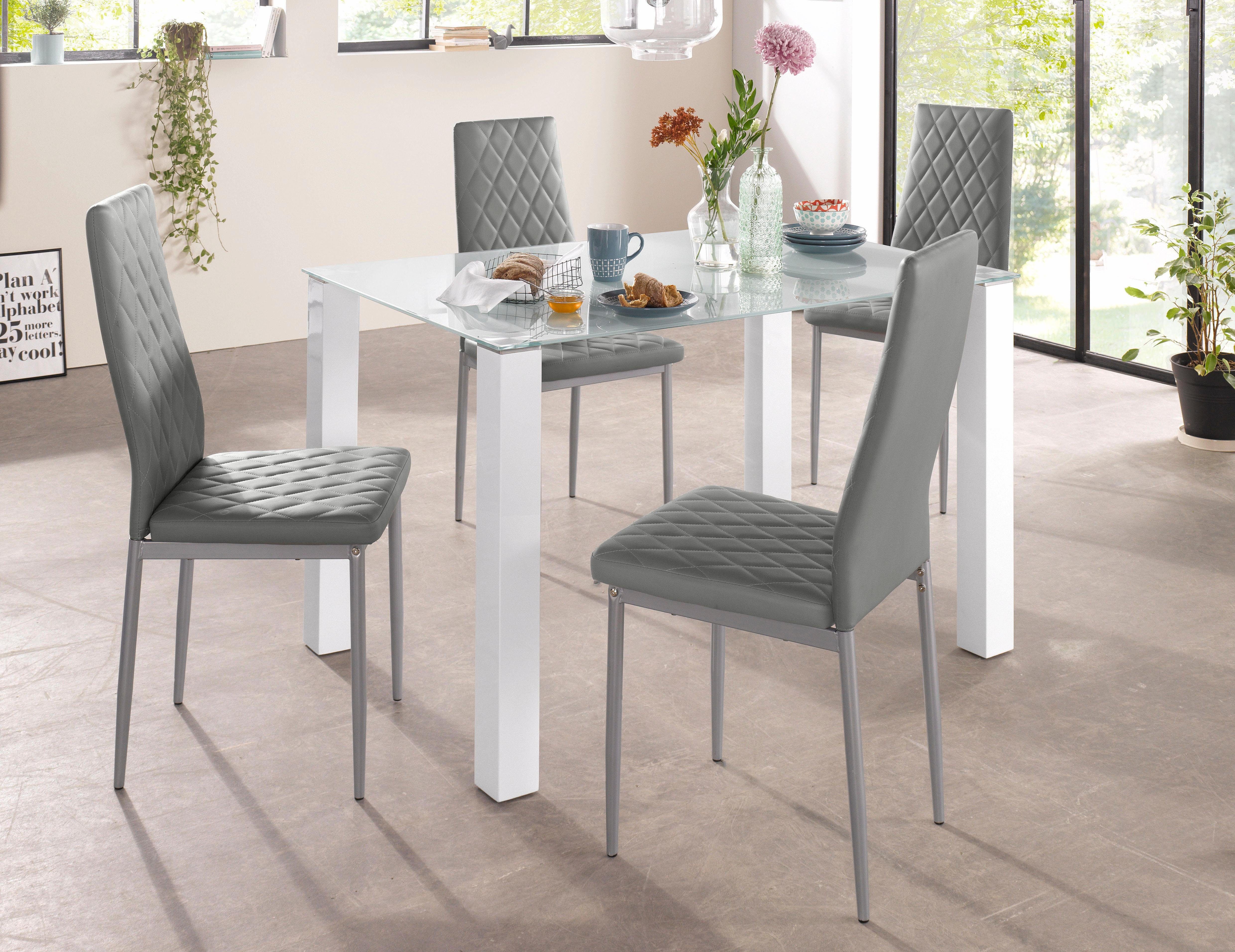 OTTO home Essgruppe, (Set, 5-tlg), mit Glastisch, Breite 120 cm