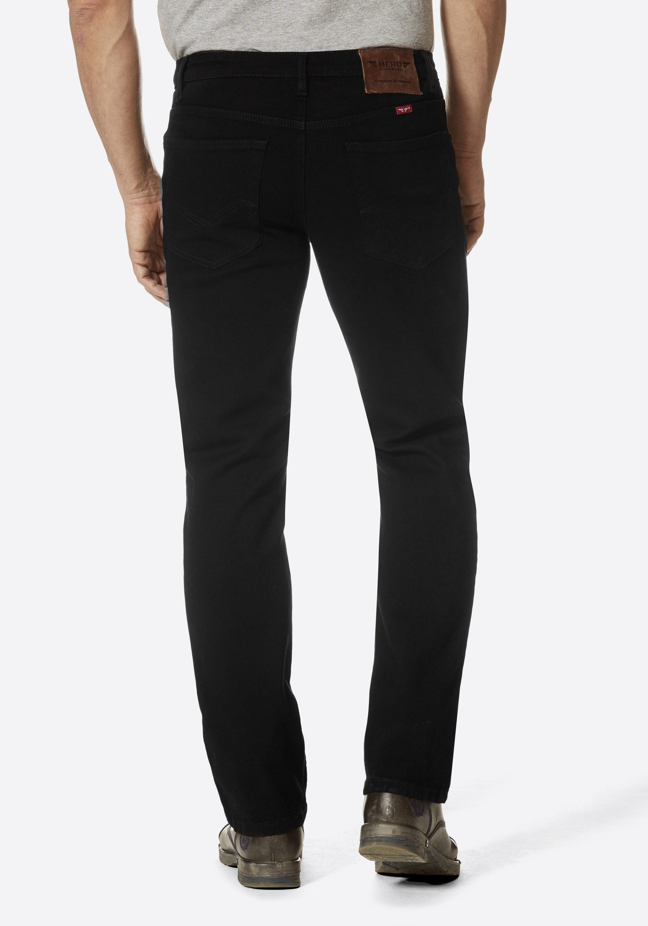 HERO by John Medoox 5-Pocket-Jeans Denver Regular Straight Stretch Jeans Straight Fit Casual Clean Wash Denim Jeans für Herren
