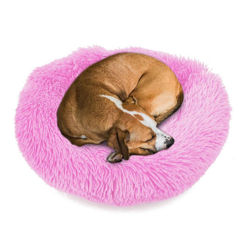 wuuhoo Tierbett Fluffy 70 cm Rund I flauschiges Bett, für Hunde und Katzen I Plüsch warm und weich I Waschmaschinen geeignet