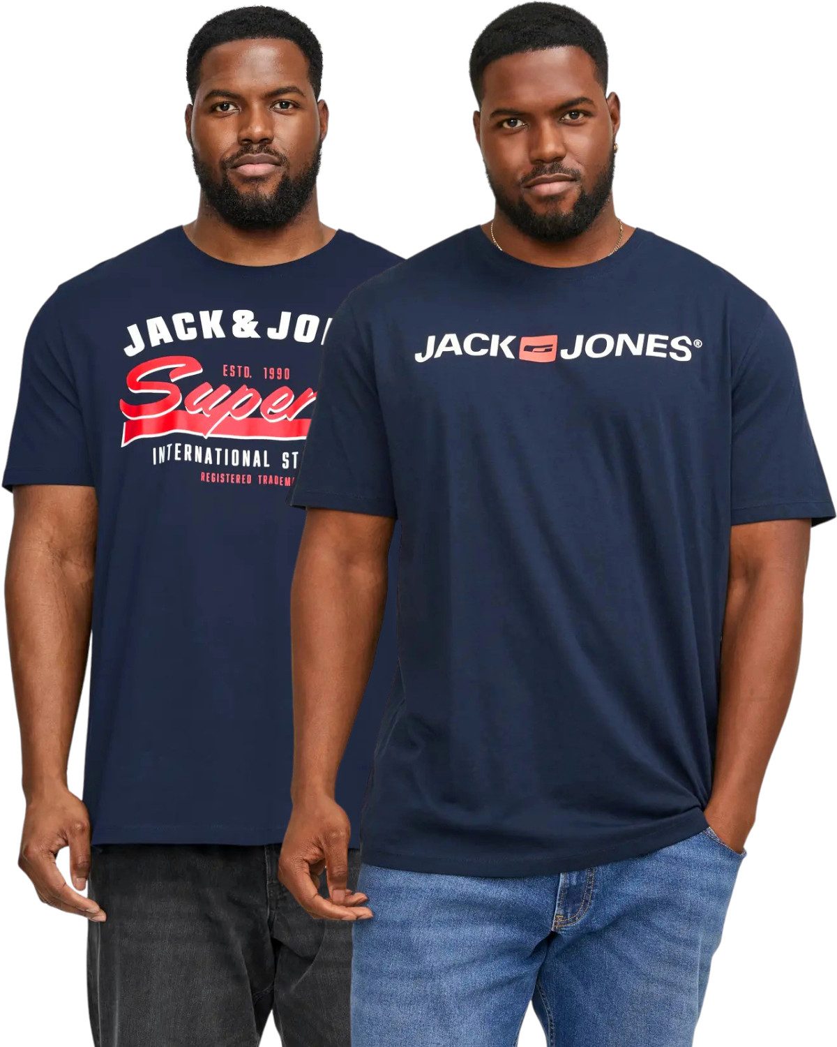 Jack & Jones PlusSize Print-Shirt (2er-Pack) günstig online kaufen