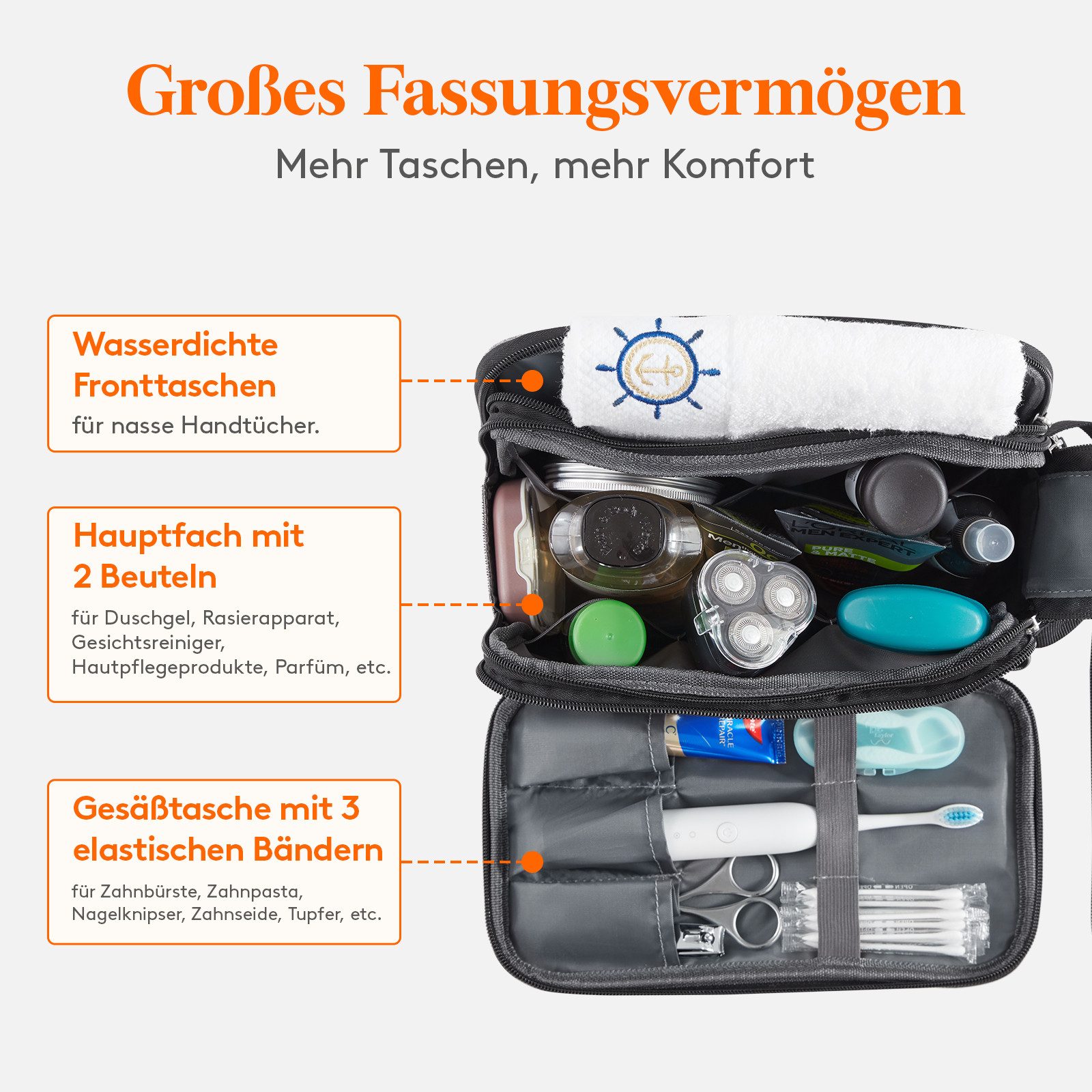Lifewit Kulturbeutel Herren Kulturtasche Herren Kosmetiktasche, günstig online kaufen
