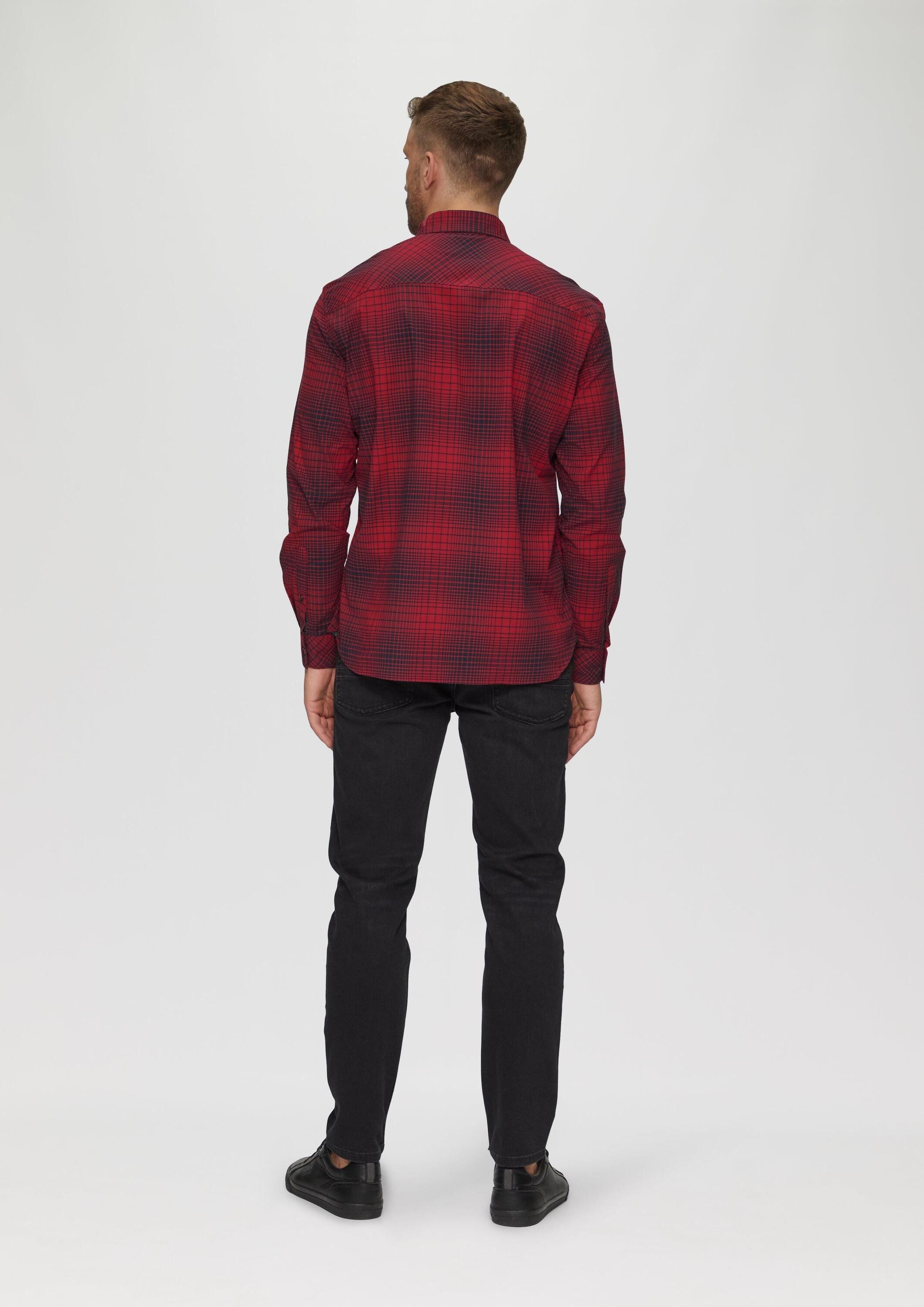 s.Oliver Langarmhemd Hemd Regular Fit: Hemd aus Baumwollstretch mit Button-Down-Kragen