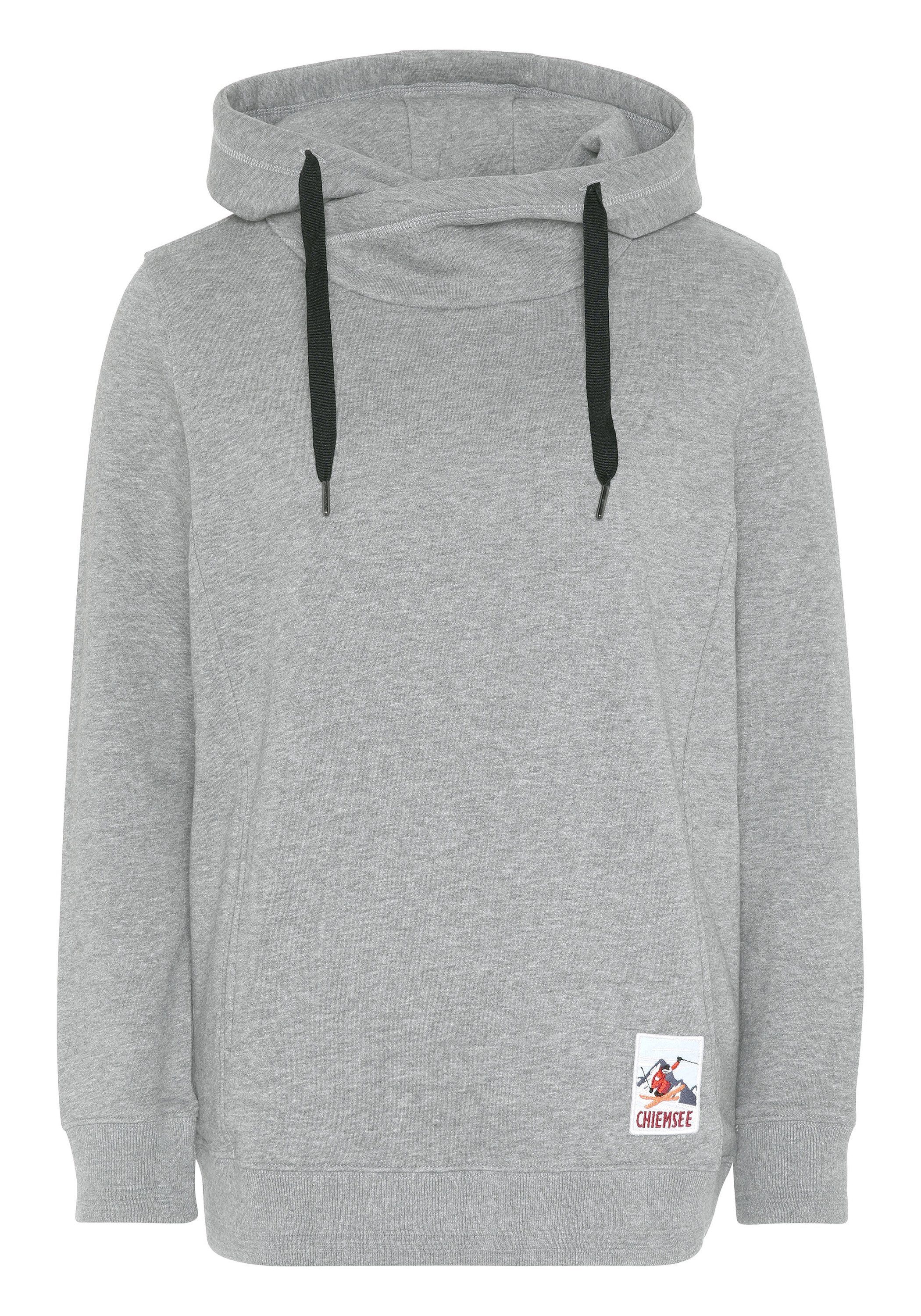 Chiemsee Kapuzensweatjacke Hoodie mit Mountain-Logo-Patch 1 17-4402M Neutral Gray Melange