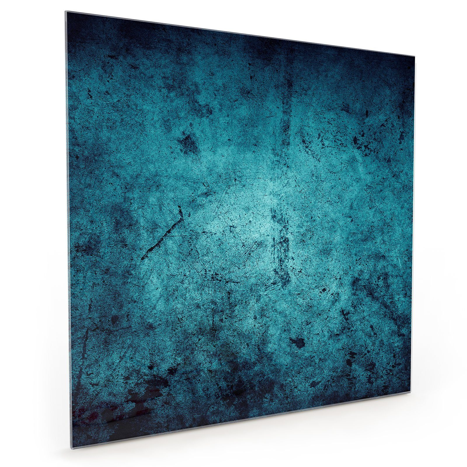 Primedeco Wand Spritzschutz Küchenrückwand Küchenrückwand in Grunge mit Glas Motiv Blau