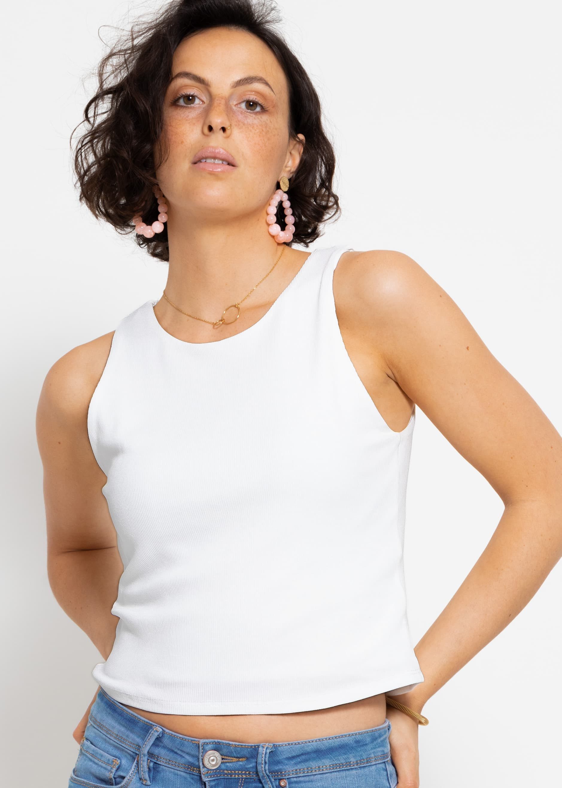 SASSYCLASSY T-Shirt Klassisches fein geripptes Top günstig online kaufen