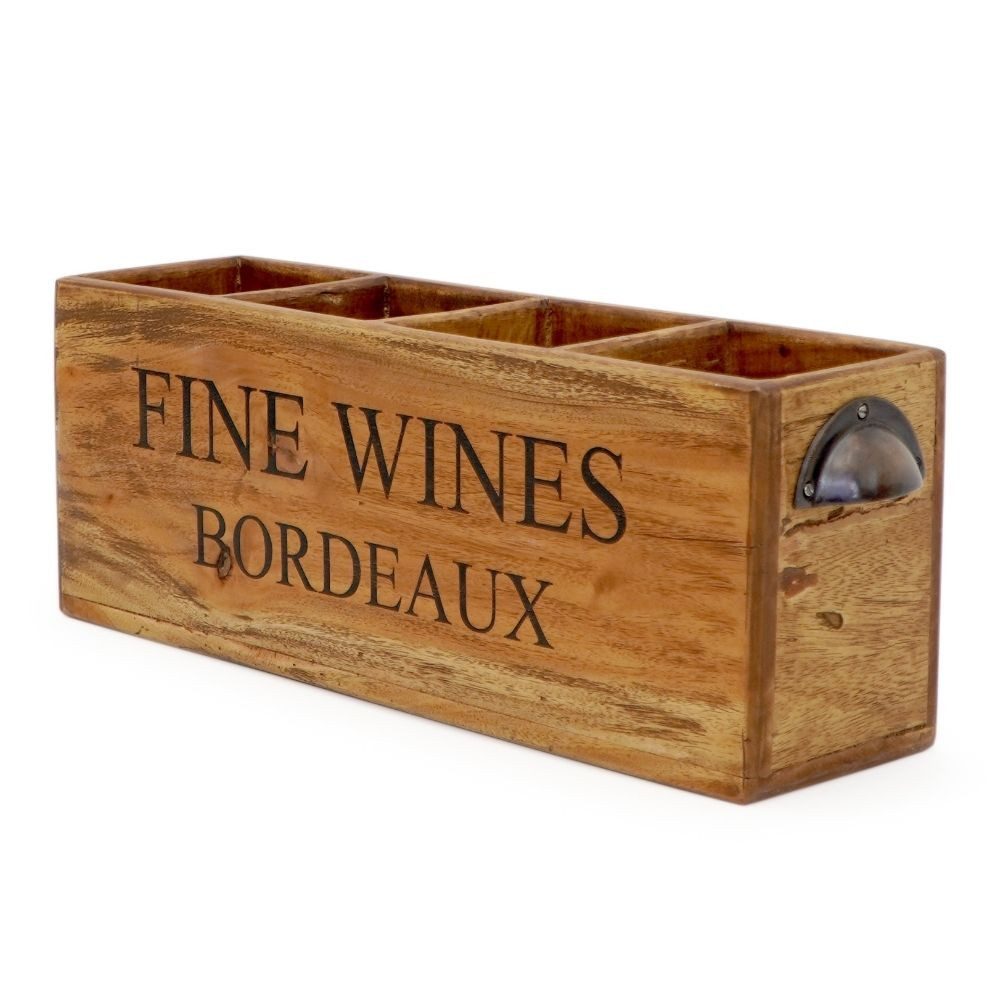 LebensWohnArt Weinregal Dekorative Flaschenbox CHATEAU 45cm antik-honey Mah günstig online kaufen