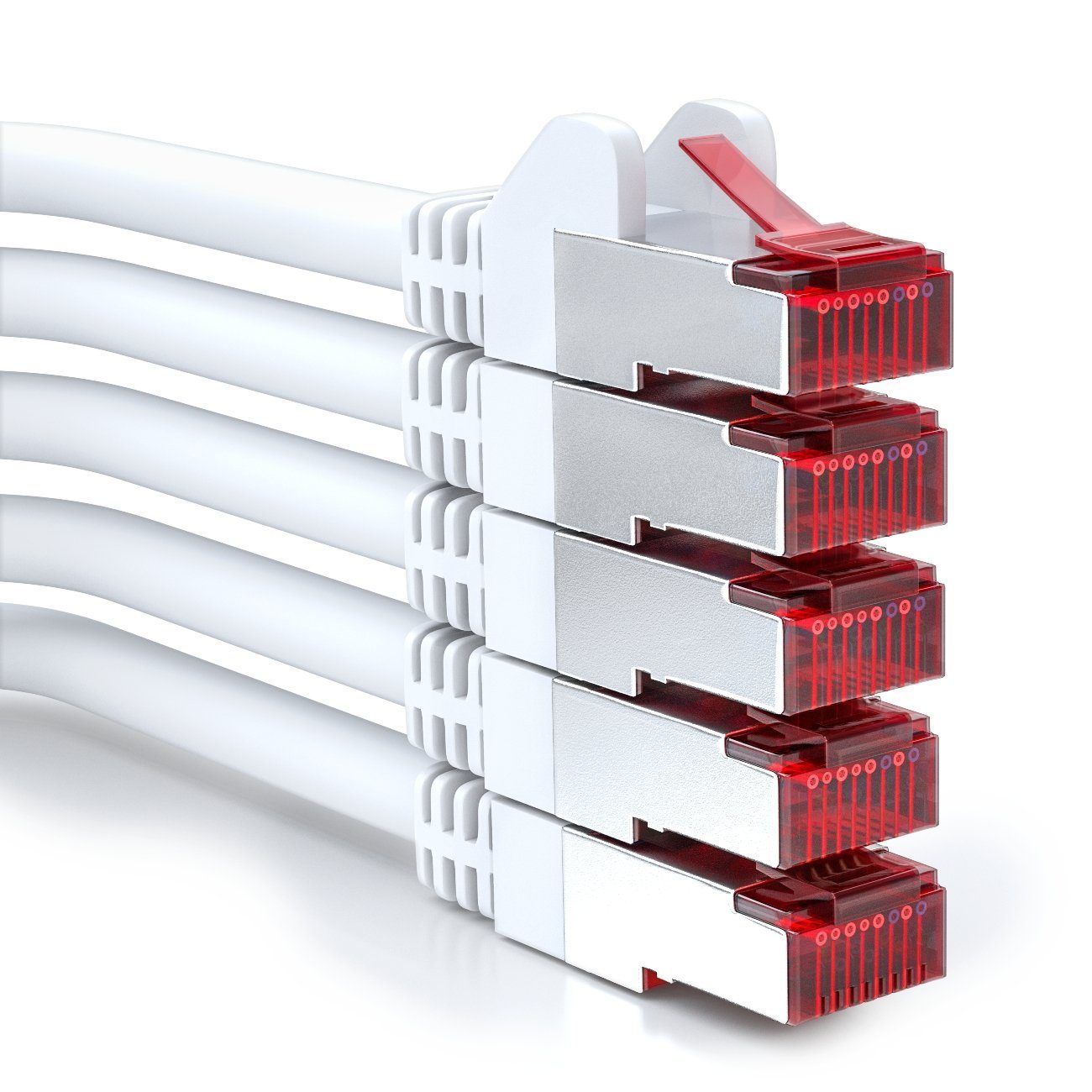 deleyCON deleyCON 5x0,5m CAT6 Patchkabel Gigabit LAN DSL Netzwerkkabel - S/FTP LAN-Kabel