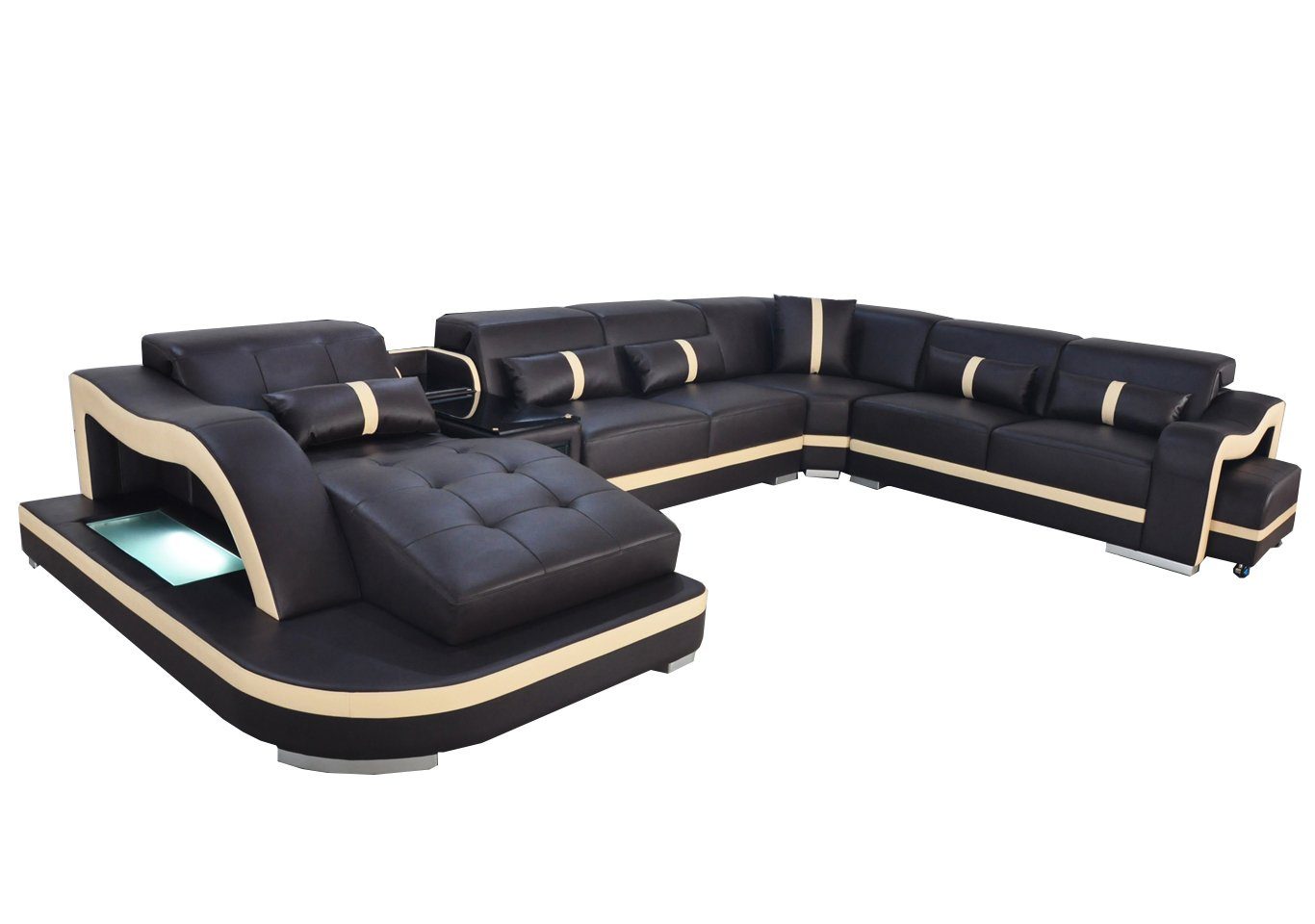 Sofa Wohnlandschaft Sitz Modern Leder JVmoebel Design Couch Form Eck Ecksofa, Polster U