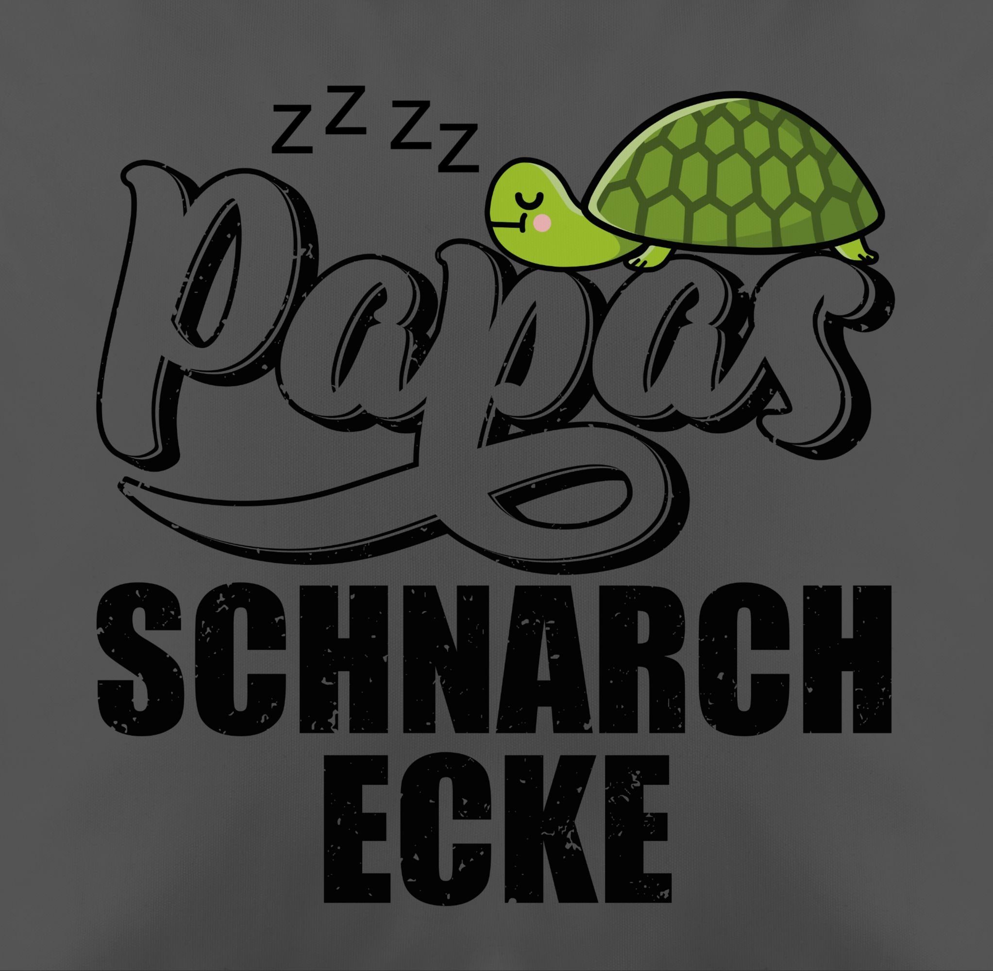 Lettering 1 Schildkröte Papas mit - Schnarchecke Dekokissen Vatertagsgeschenk schwarz, - Shirtracer Grau Kissen
