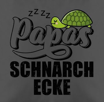 Shirtracer Dekokissen Papas Schnarchecke mit Schildkröte - Lettering - schwarz, Vatertagsgeschenk Kissen