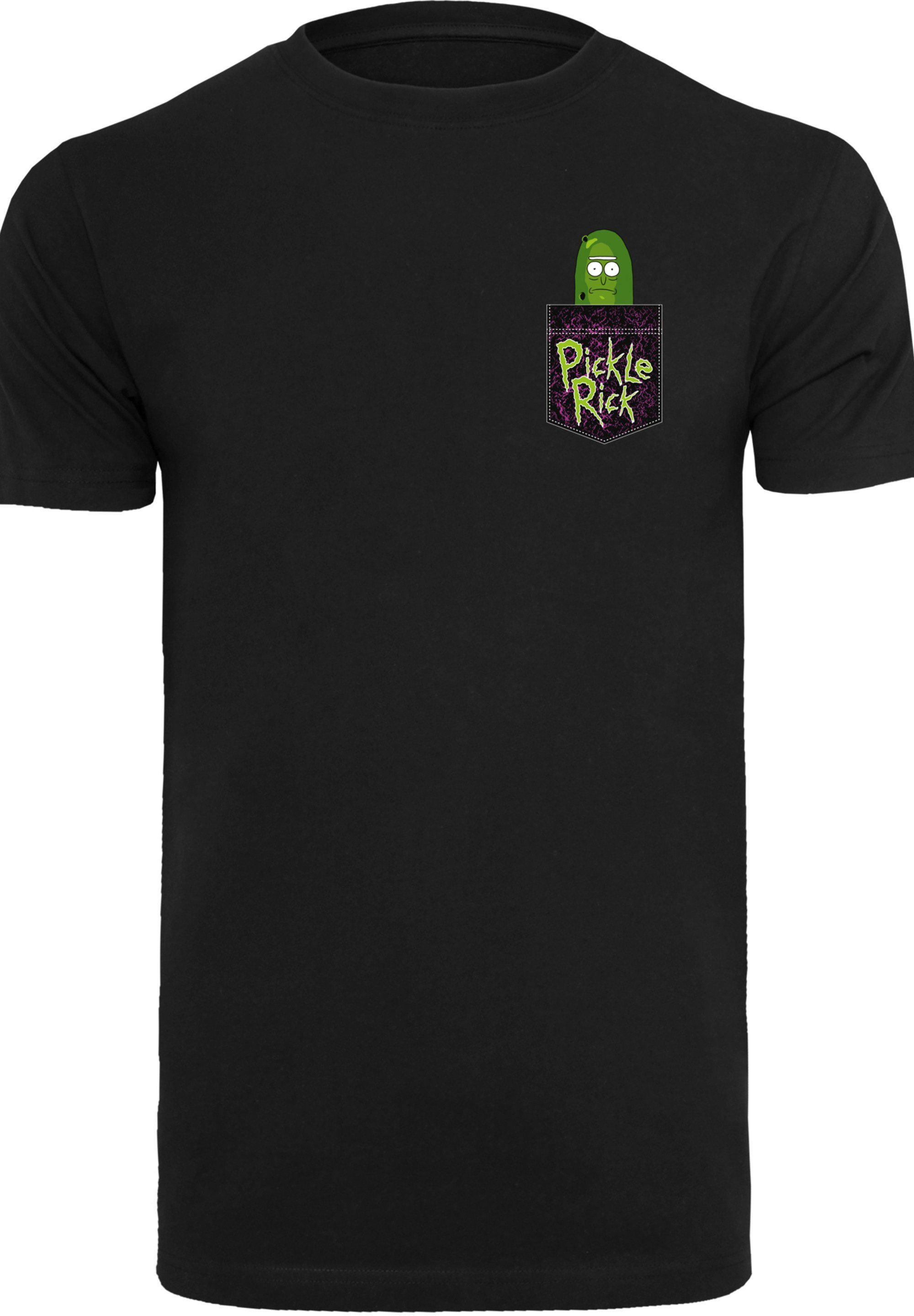 Pickle Print Morty and F4NT4STIC T-Shirt Rick schwarz Rick