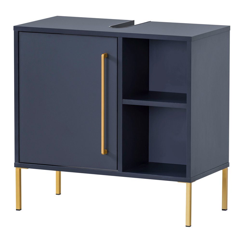Lomadox Waschbeckenschrank KELLA-80 Bad Waschbeckenunterschrank in nachtblau, B/H/T: ca. 65,3/63,3/33,1 cm