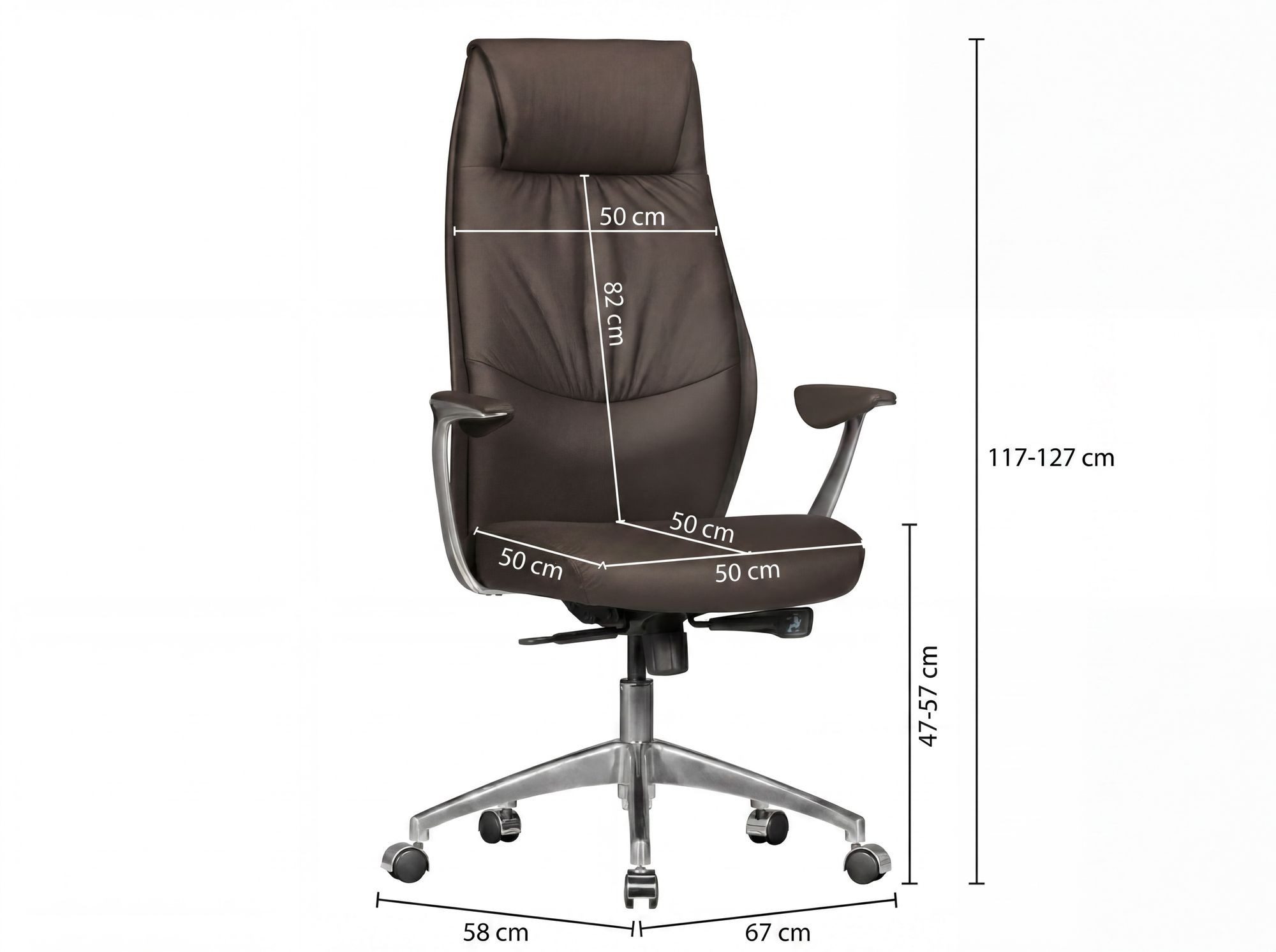 FINEBUY Chefsessel Bürostuhl Echt-Leder Schreibtischstuhl Drehstuhl 120KG (Bürostuhl Synchronmechanik Chefsessel Kopfstütze), Echtleder Braun Schreibtischstuhl XXL 120kg